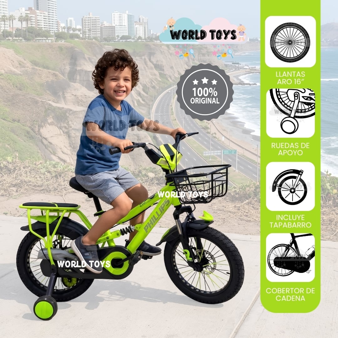 BICICLETA PARA NIÑO ARO 16 «OPTIMUS» CON CANASTA EDICIÓN EXCLUSIVA - 1