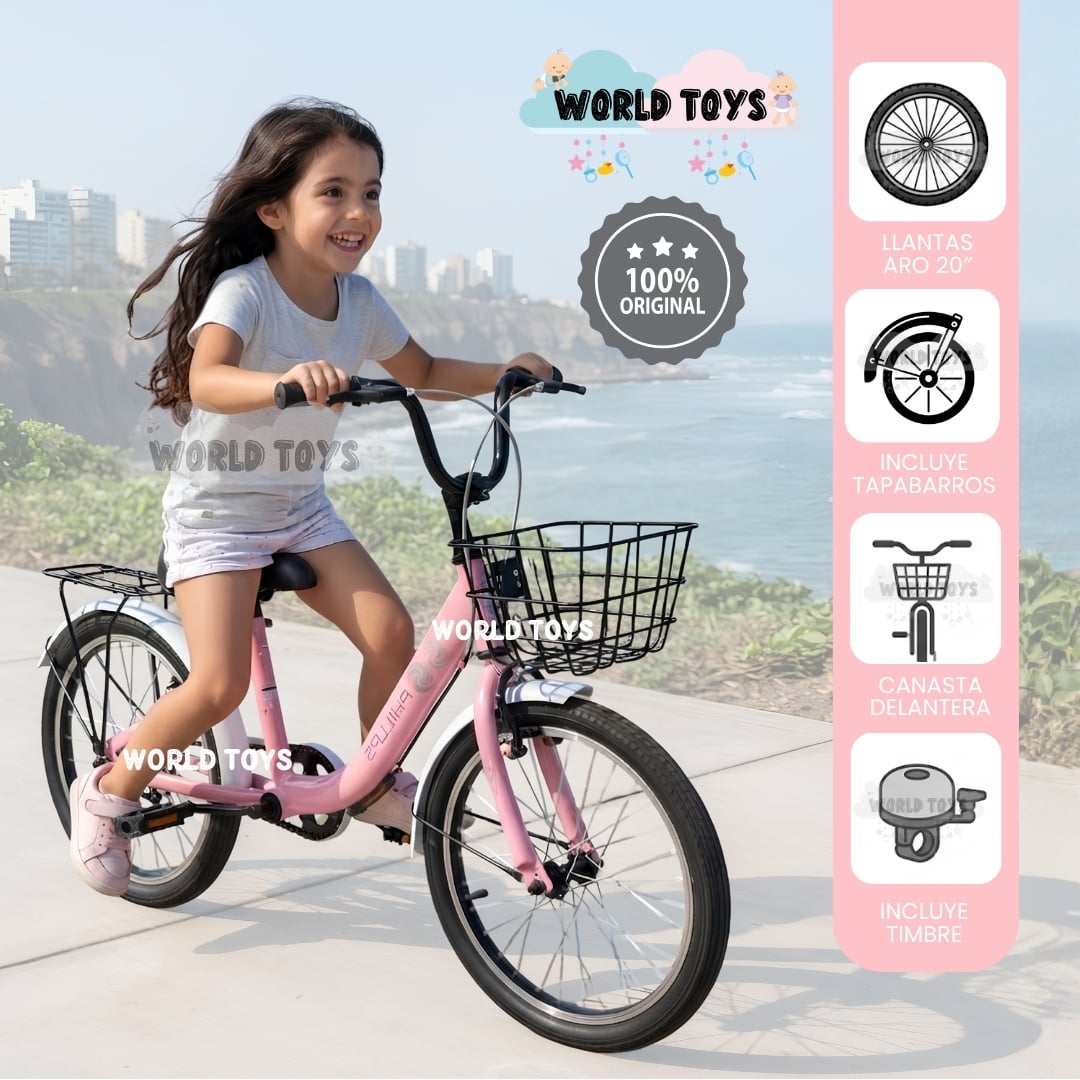 BICICLETA PARA NIÑA ARO 20 «MARIE» CON CANASTA - 1