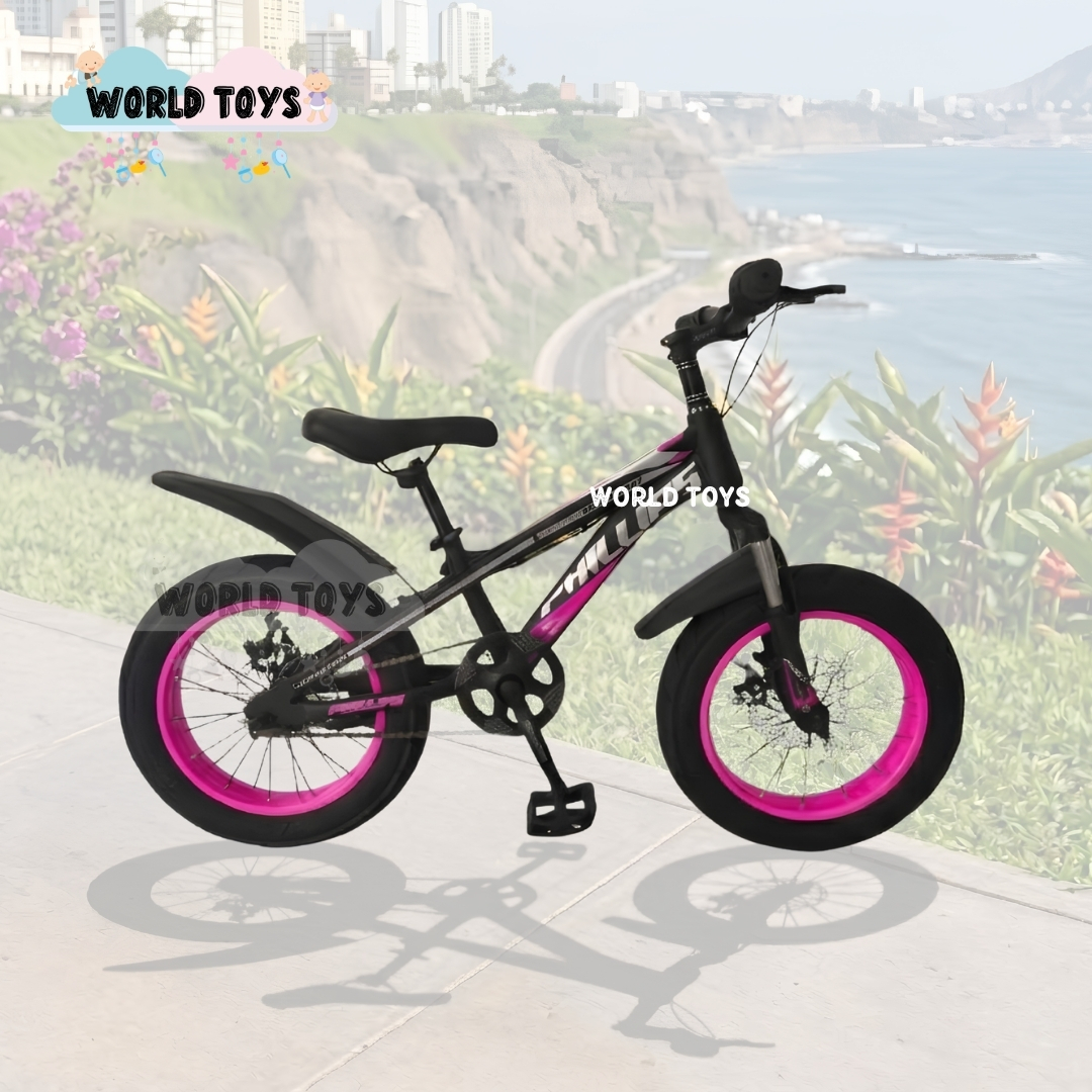 BICICLETA DEPORTIVA ARO 16 «PHILLIPS» LLANTAS ANCHAS FUCSIA - 3