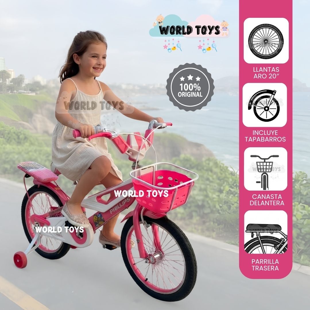BICICLETA PARA NIÑO ARO 20 «MEGATRON» CON CANASTA EDICIÓN EXCLUSIVA LIGHT PINK - 2