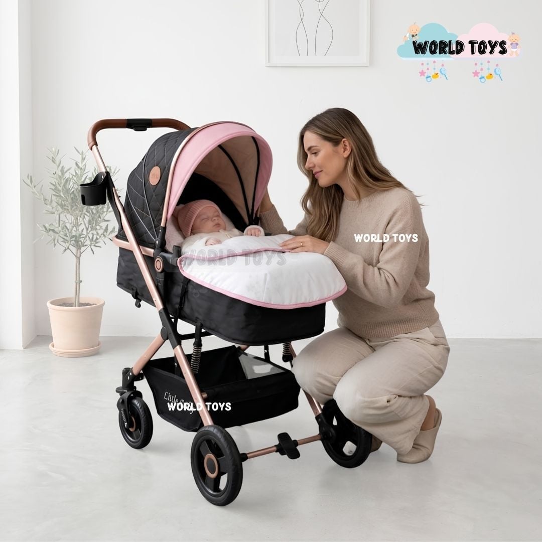 COCHE MOISÉSTRAVEL SYSTEM «STAR» EDICIÓN LIMITADA CON PAÑALERA / ROSADO - 3