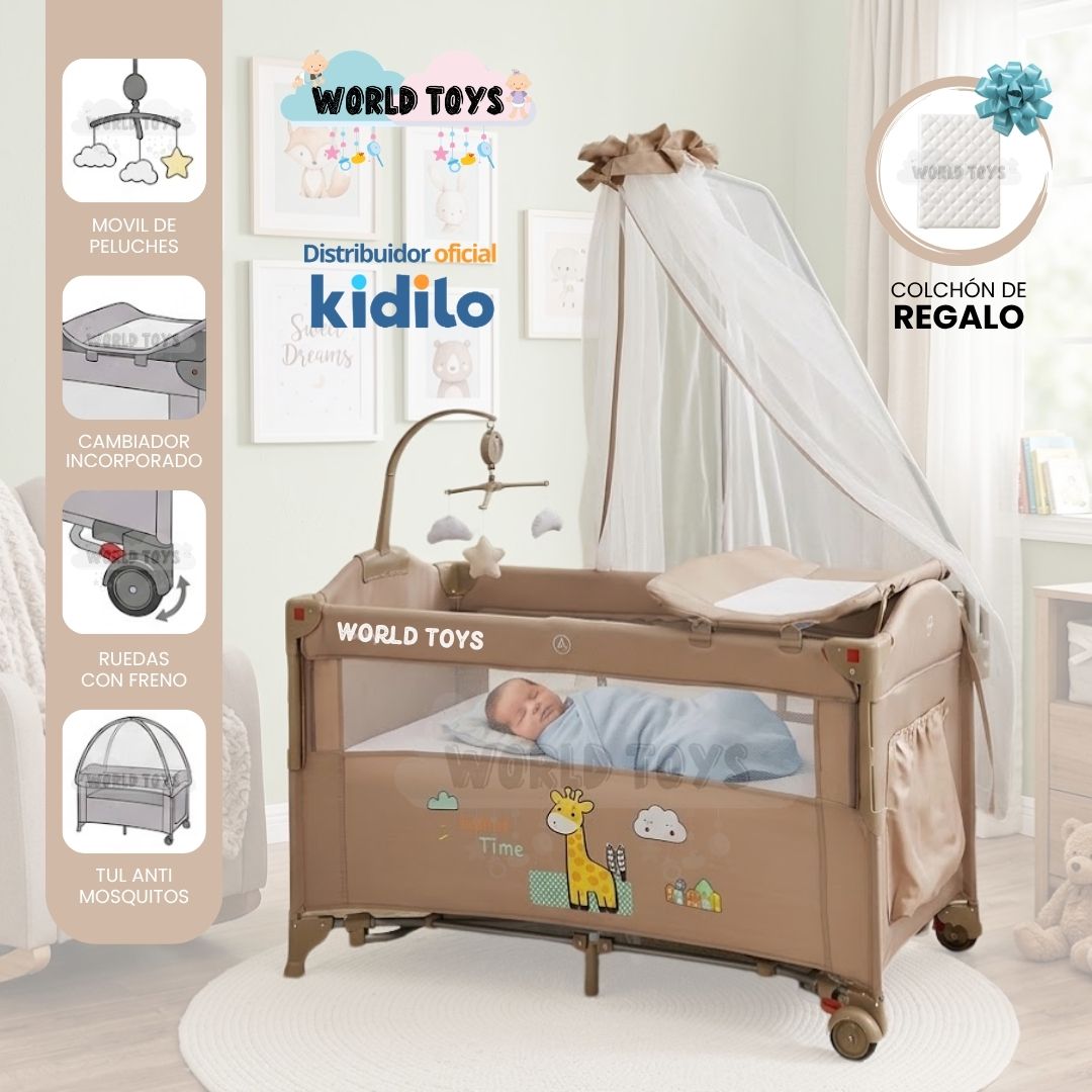 CUNA COLECHO CORRAL «BIANCA» DE LUJO KIDILO CON COLCHÓN - 2