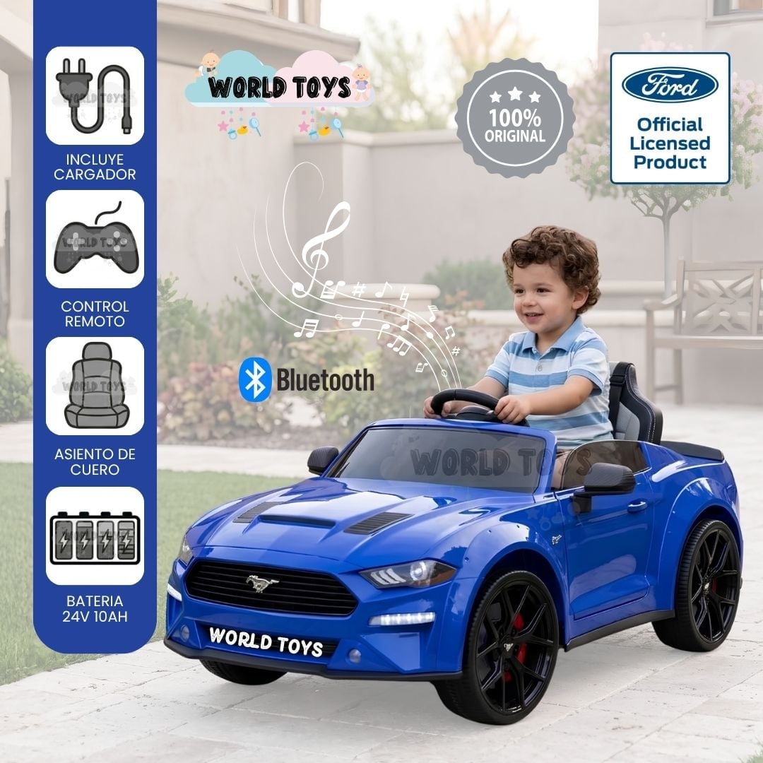 CARRO A BATERÍA MUSICAL  «MUSTANG» CON CONTROL REMOTO EDICIÓN EXCLUSIVA - 2