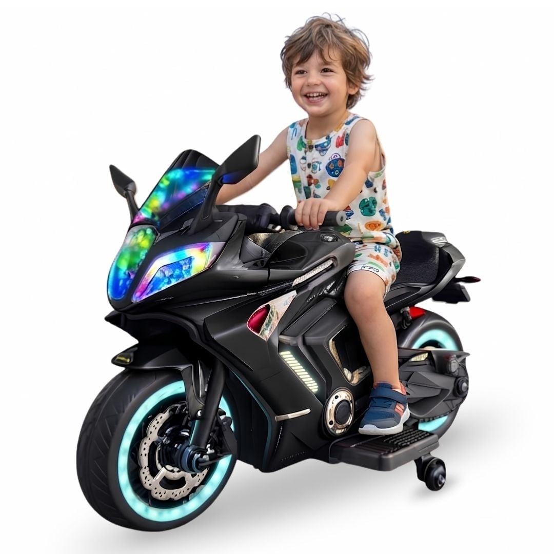 MOTO A BATERÍA PARA NIÑOS «NINJA» CON LUCES LED EDICIÓN EXCLUSIVA - 1
