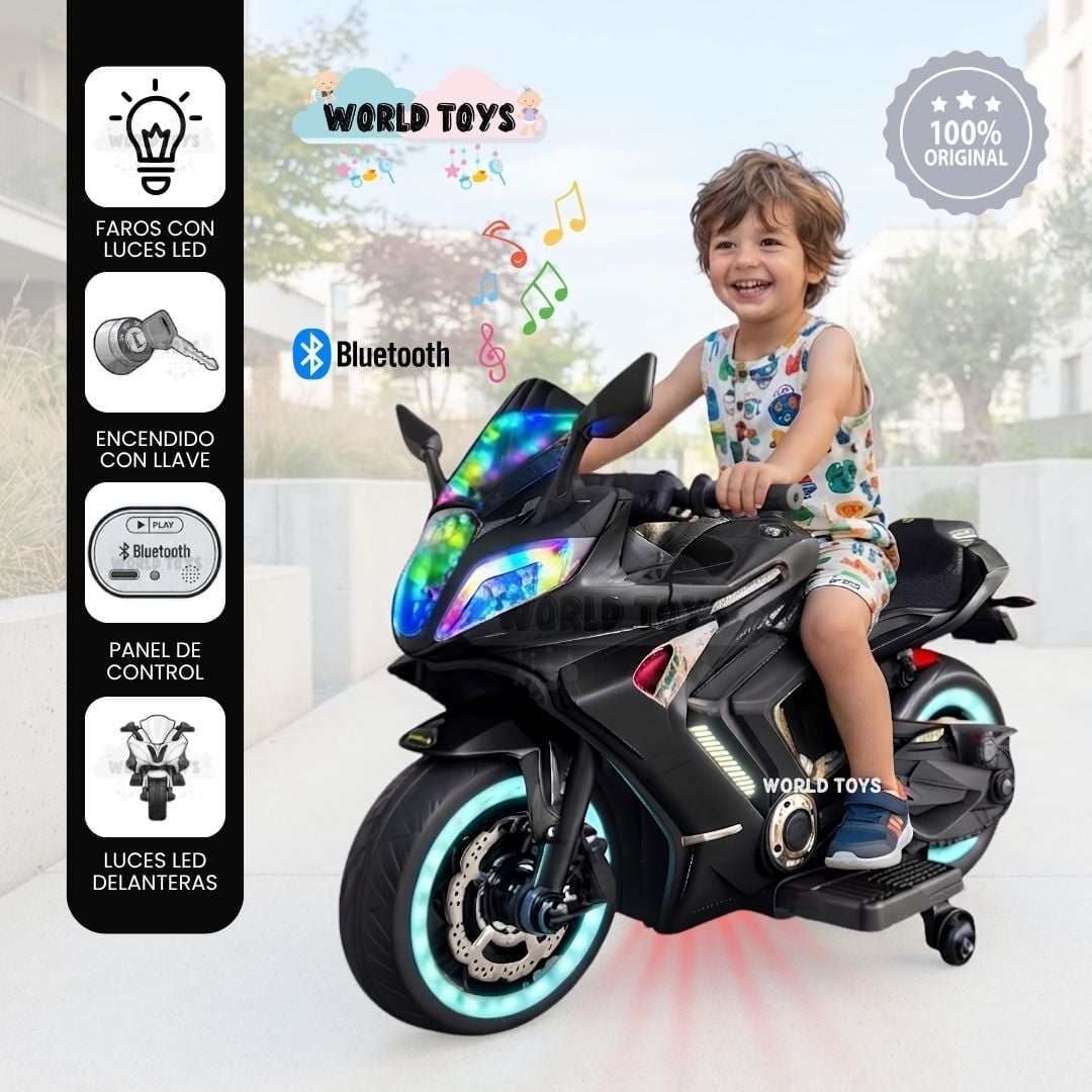 MOTO A BATERÍA PARA NIÑOS «NINJA» CON LUCES LED EDICIÓN EXCLUSIVA - 2