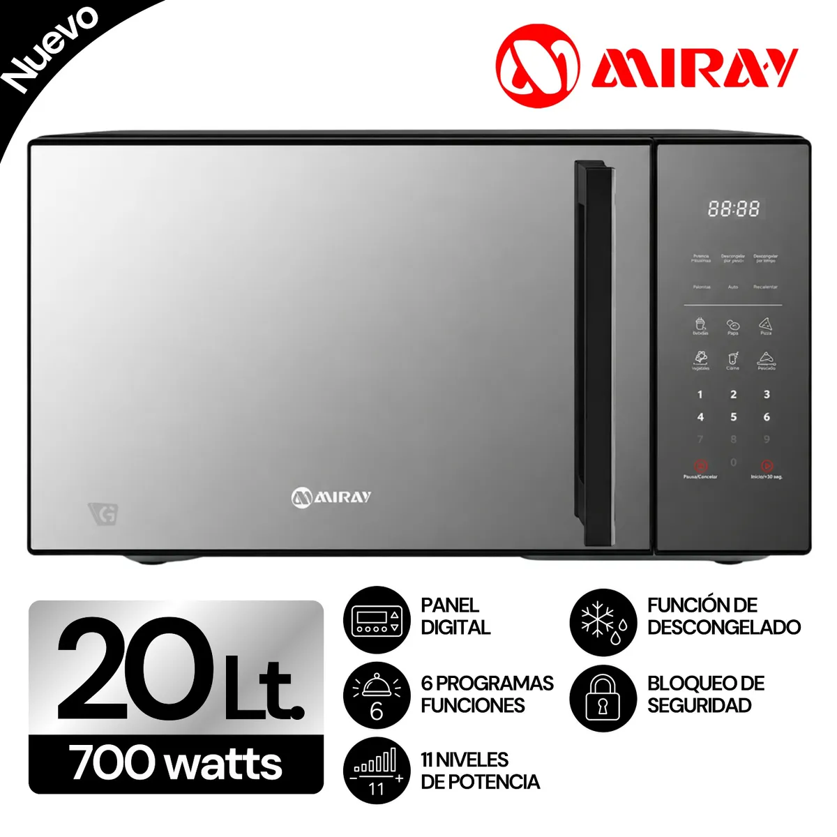 HORNO MICROONDAS MIRAY HMM-205N 20 LTS - 1