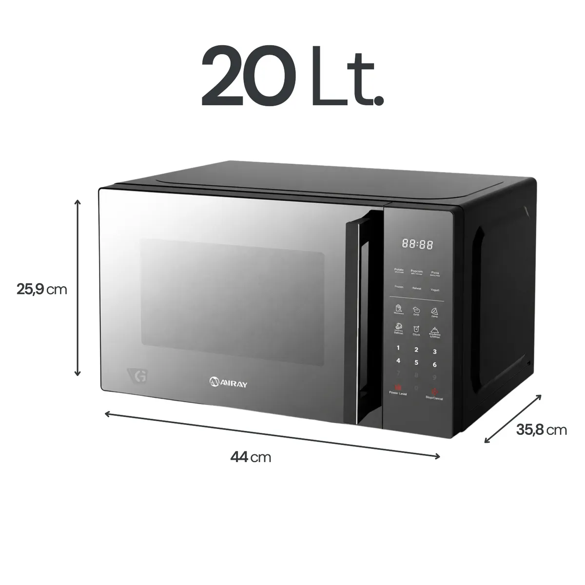 HORNO MICROONDAS MIRAY HMM-205N 20 LTS - 3