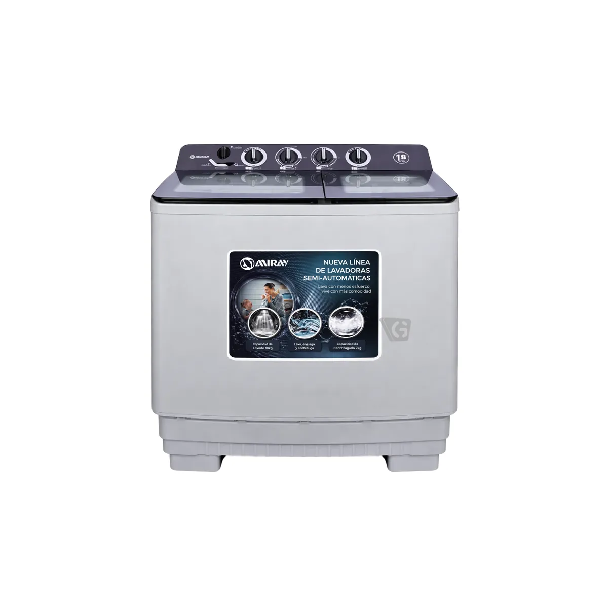 LAVADORA SEMIAUTOMÁTICA MIRAY LMS-1895 18KG - 2