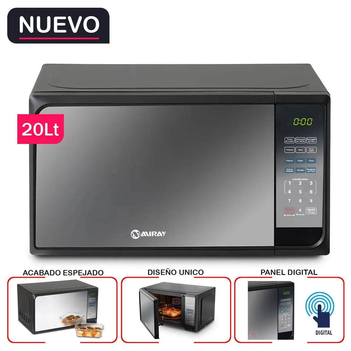 HORNO MICROONDAS MIRAY HMM-20N 20 L - 1