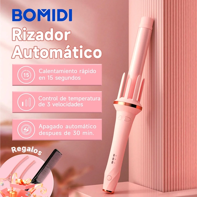 RIZADOR AUTOMÁTICO DE CABELLO BOMIDI HC02 - ROSADO - 3