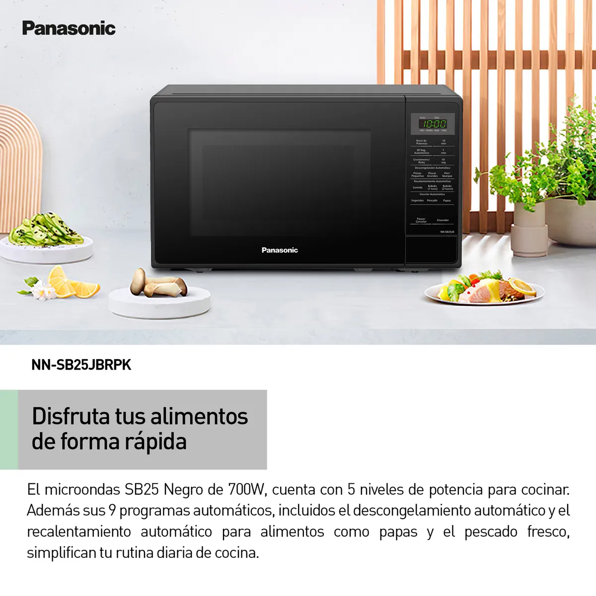 MICROONDAS PANASONIC NN-SB25JBRPK NEGRO 20L - 4