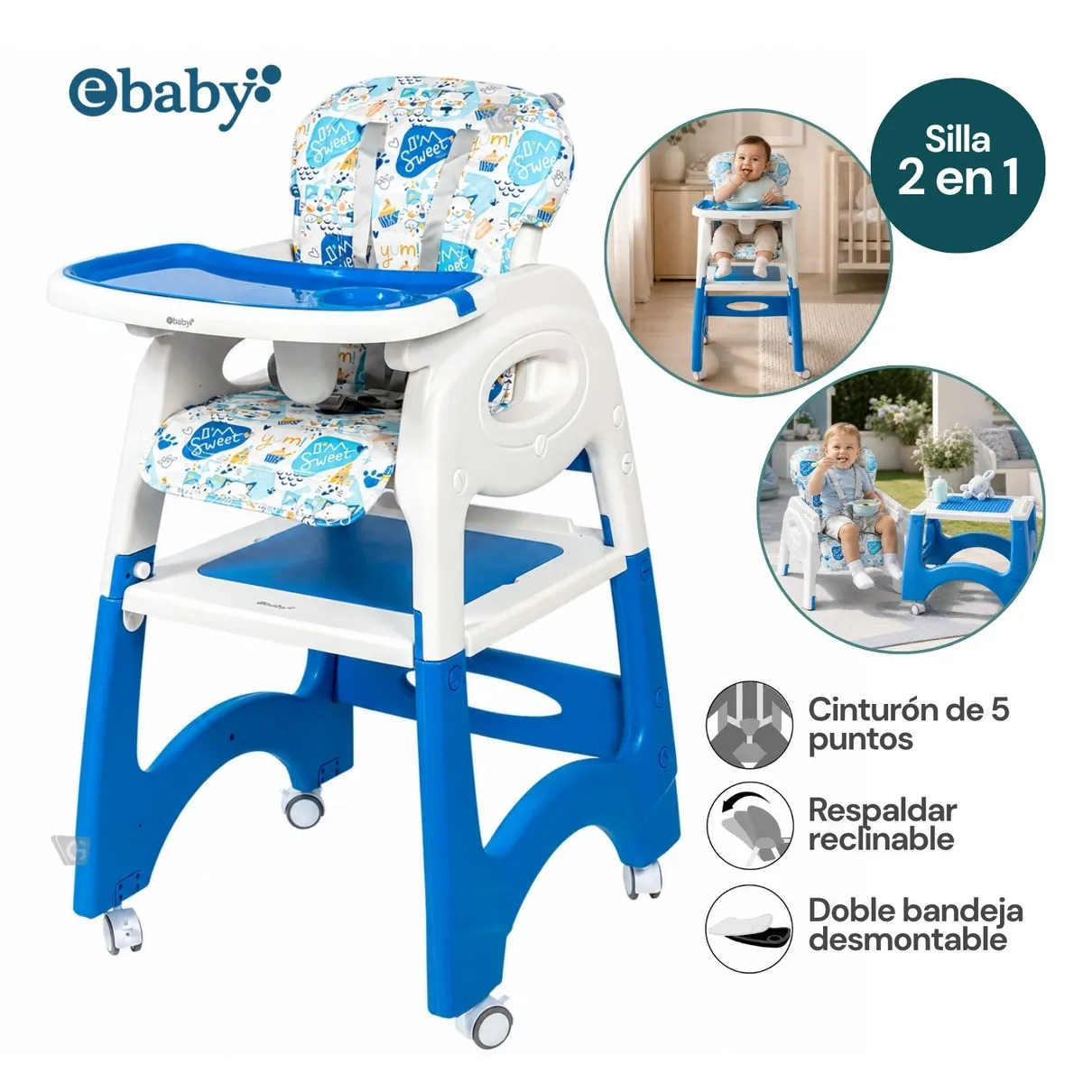 SILLA DE COMER ESCRITORIO LARA EB645-1 AZUL - 1
