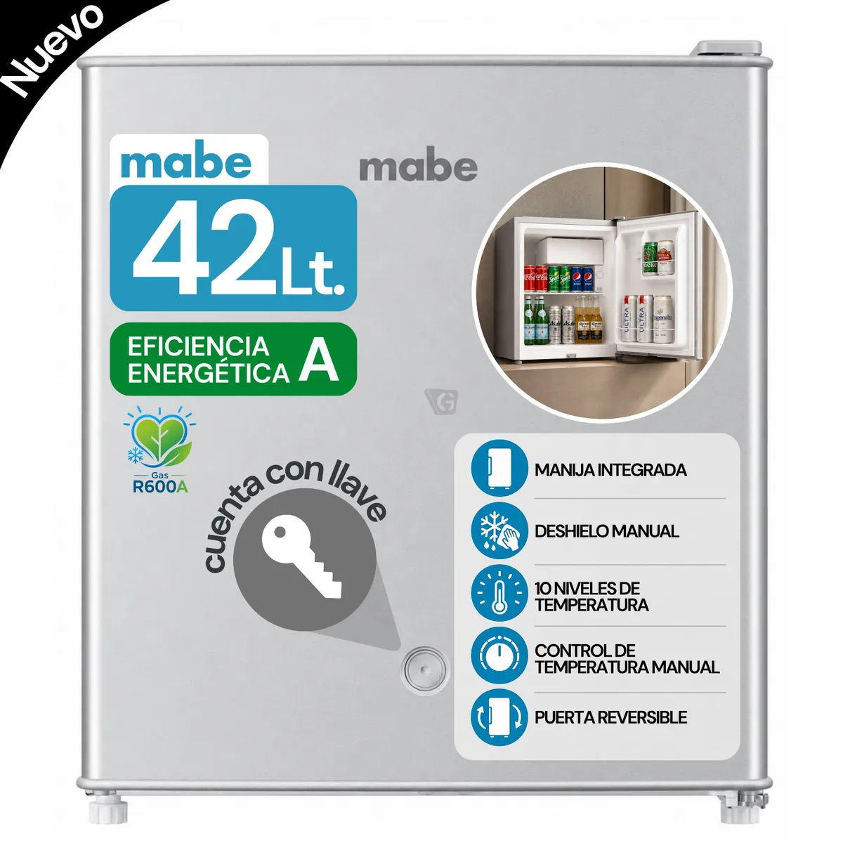 FRIGOBAR 42 L BRUTOS INOX MABE RMF02PRX1 - 1