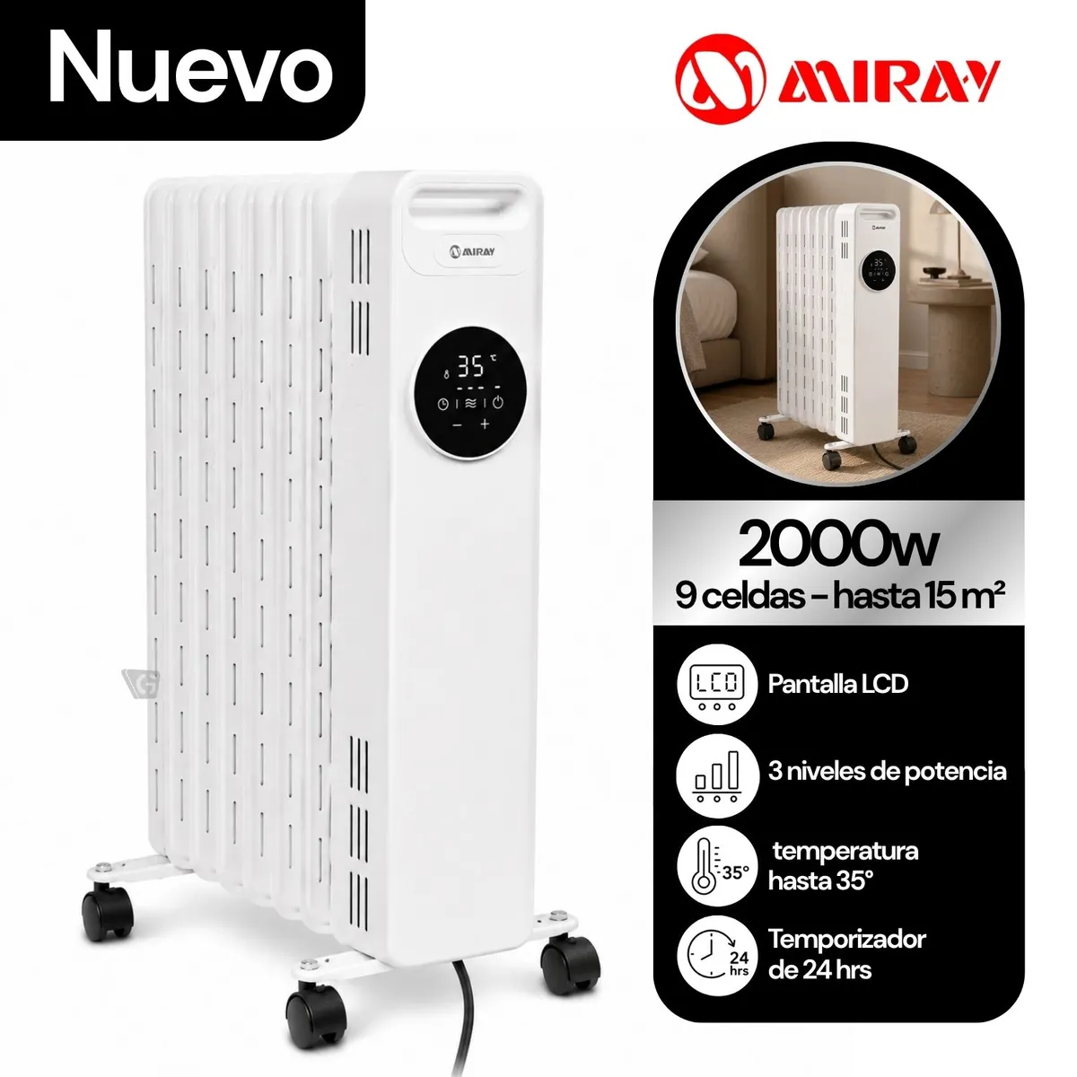 ESTUFA TERMO RADIADOR MIRAY TRM-905D 9 CELDAS - 1