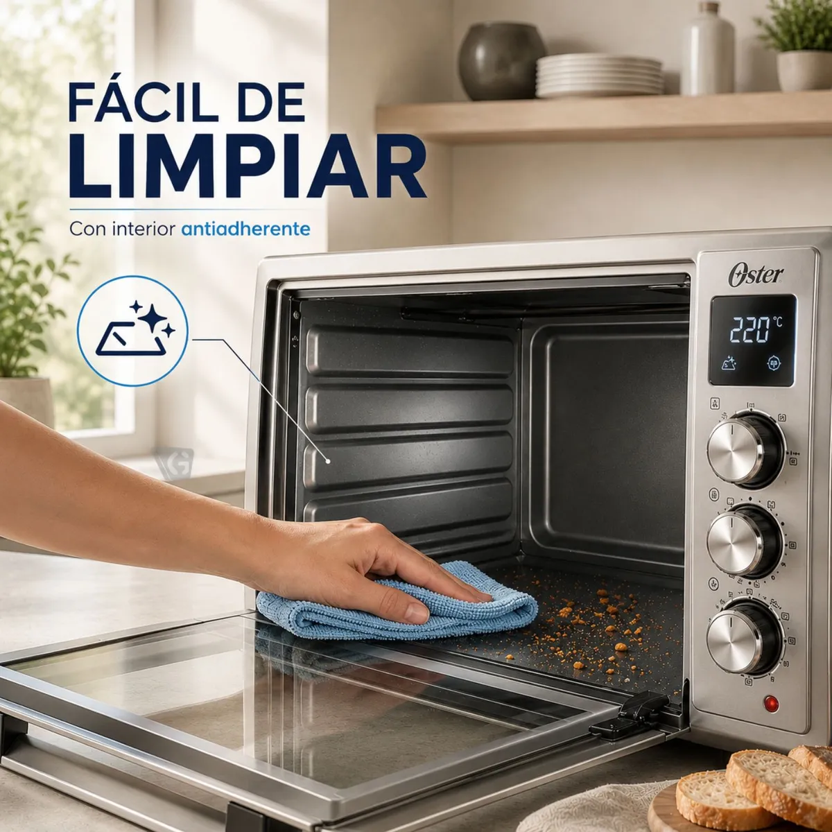 HORNO CON FREIDORA DE AIRE OSTER® DE 25 LITROS, PUERTAS FRANCESAS, TSSTTV25FDMAFNS - 4