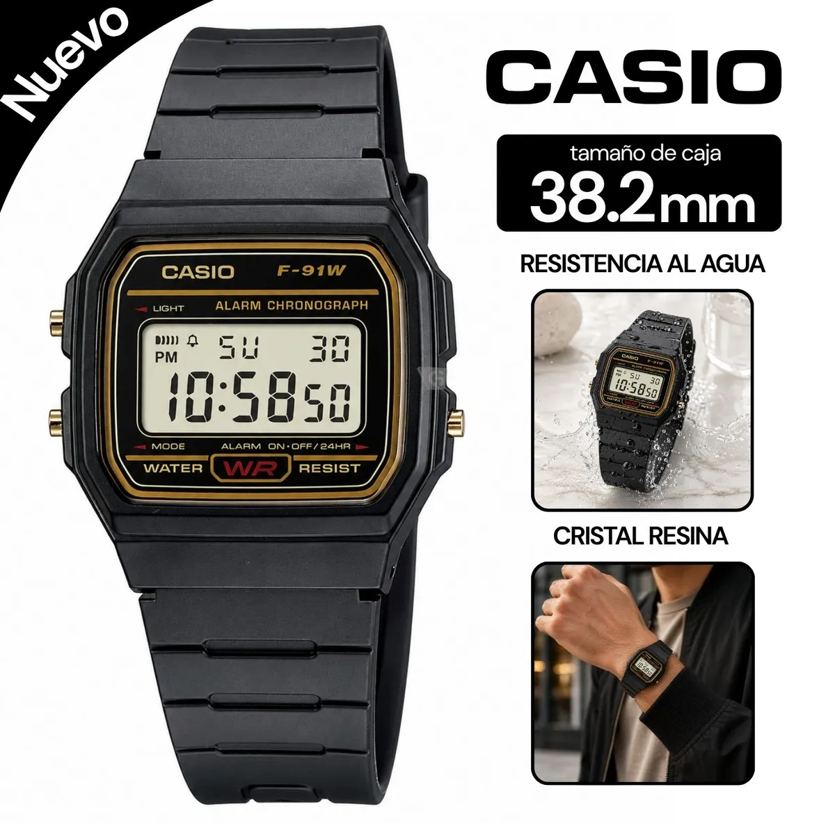 RELOJ CASIO F-91WG-9 HOMBRE - 1