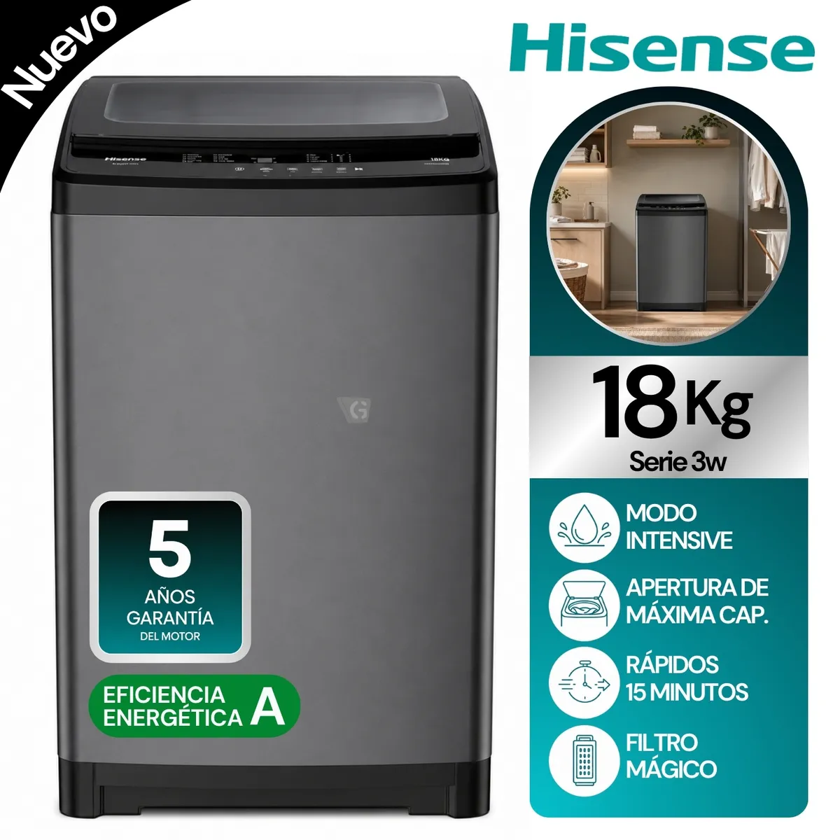 LAVADORA CARGA SUPERIOR 18KG WT3W1823UT - 1