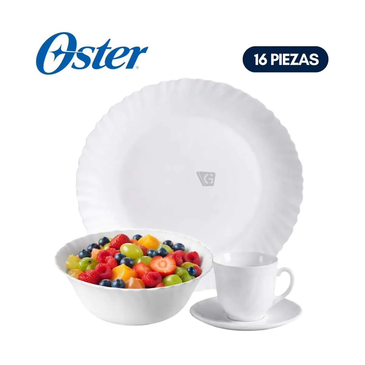 JUEGO DE VAJILLA OSTER DINNERWARE 16 PIEZAS 139976.16 - 1
