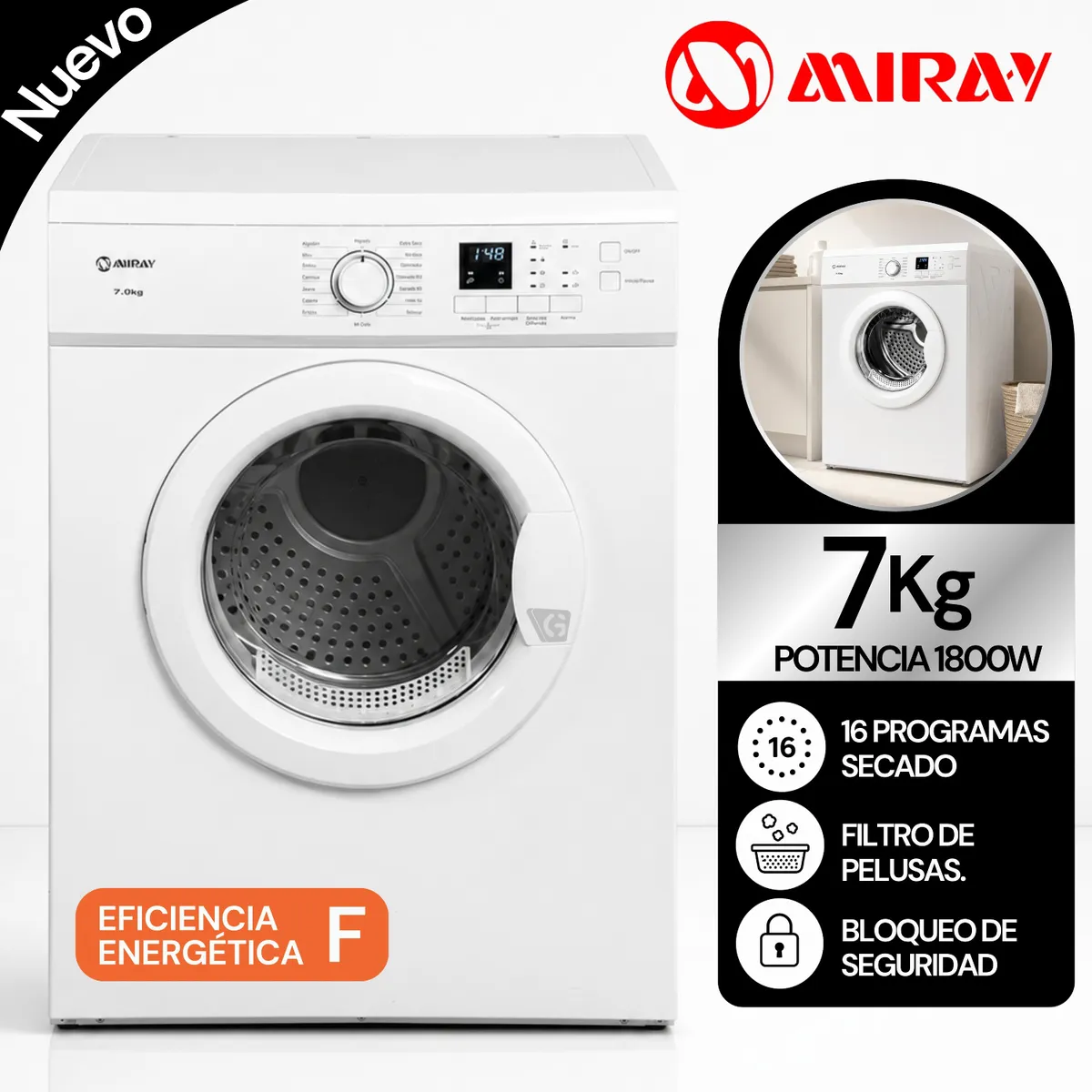 SECADORA DE ROPA MIRAY SME-724 - 1