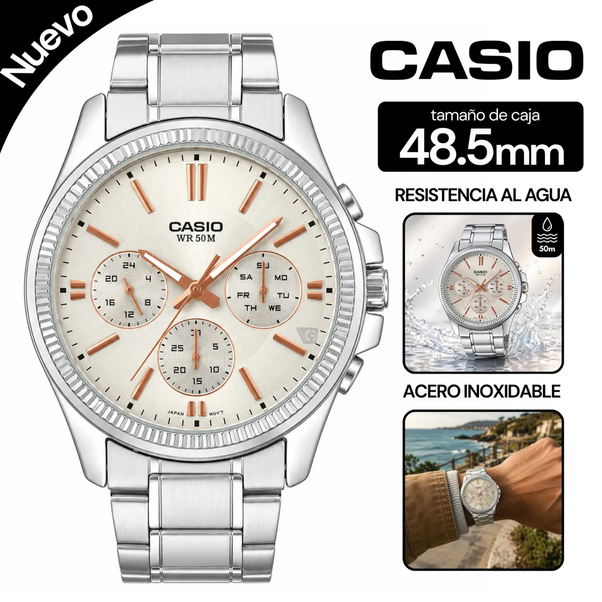 RELOJ CASIO PARA HOMBRE MTP-1375D-7A2V - 1