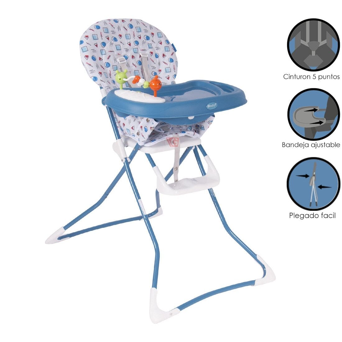 SILLA COMER EBABY BADALA 628 AZUL PLEGABLE - 1