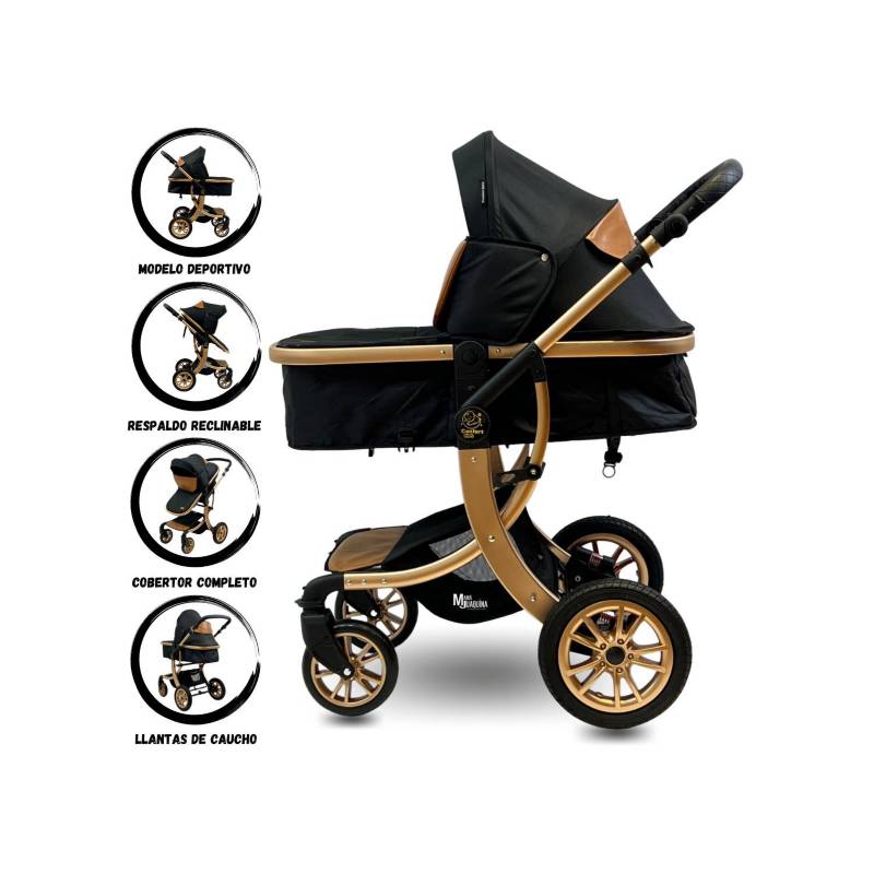 COCHE CUNA CONFORT KIDS ALFA NEGRO MOISÉS - 1