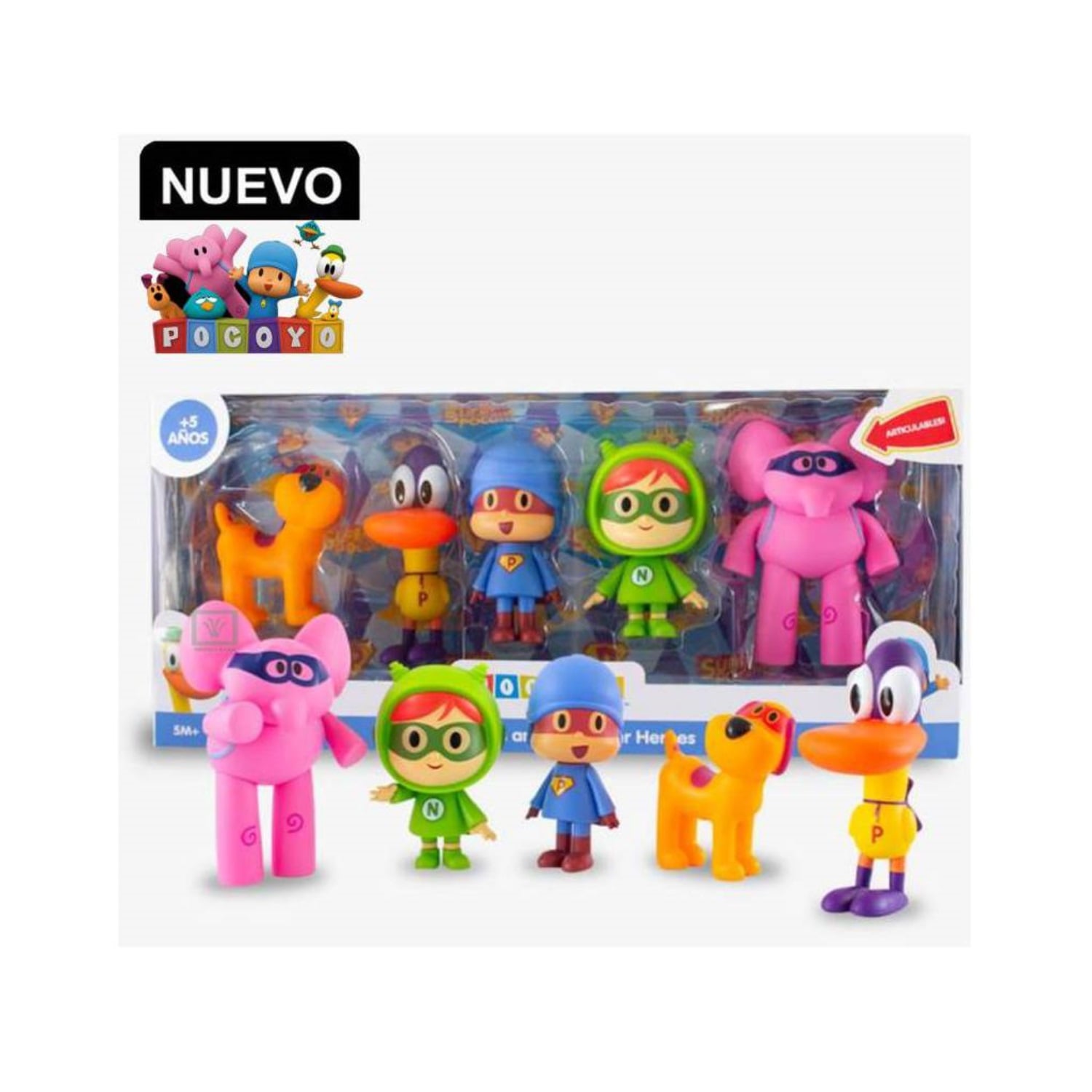 FIGURA DE ACCIÓN SUPERHÉROE POCOYO 5 PIEZAS - 1