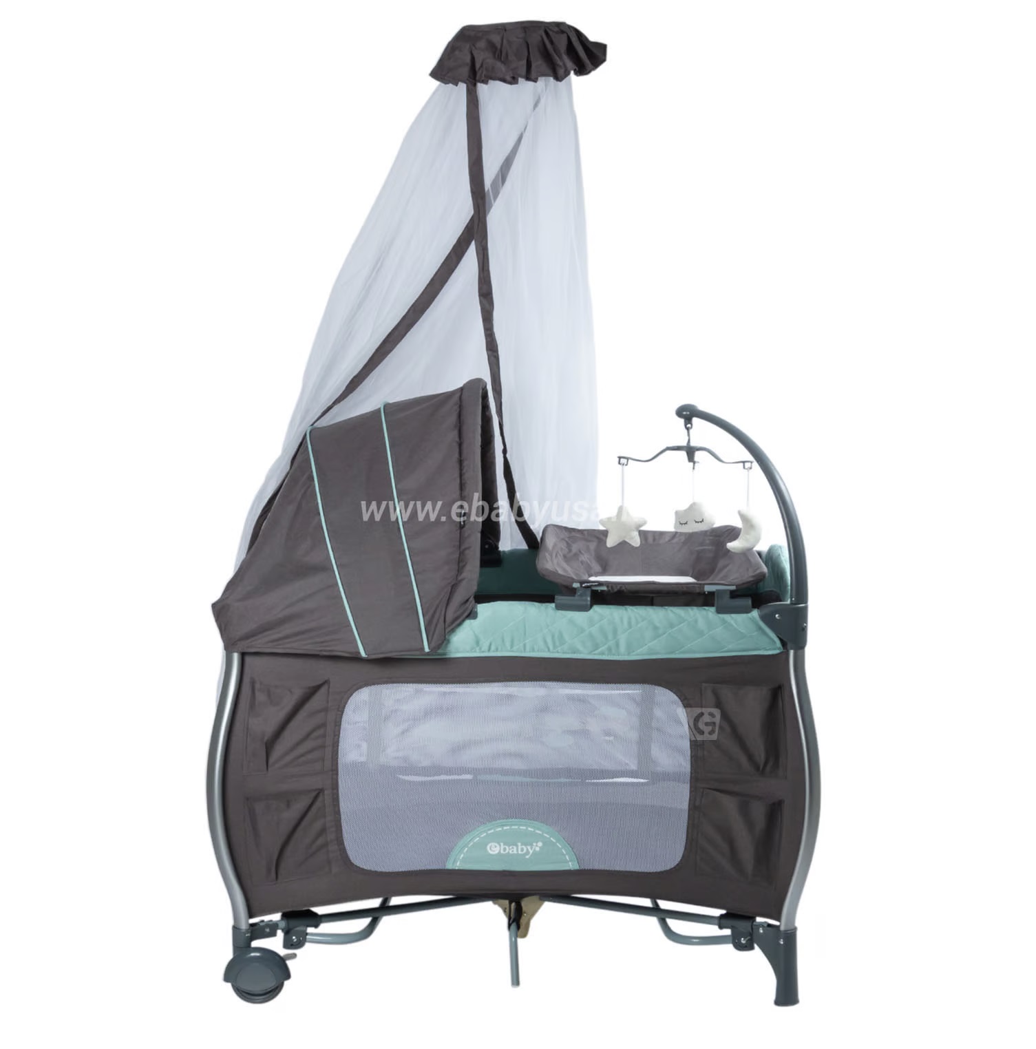 CUNA CORRAL ALUMINIO NAPY TUL REINA ANTIMOSQUITOS  EBABY 779C-1  VERDE - 2