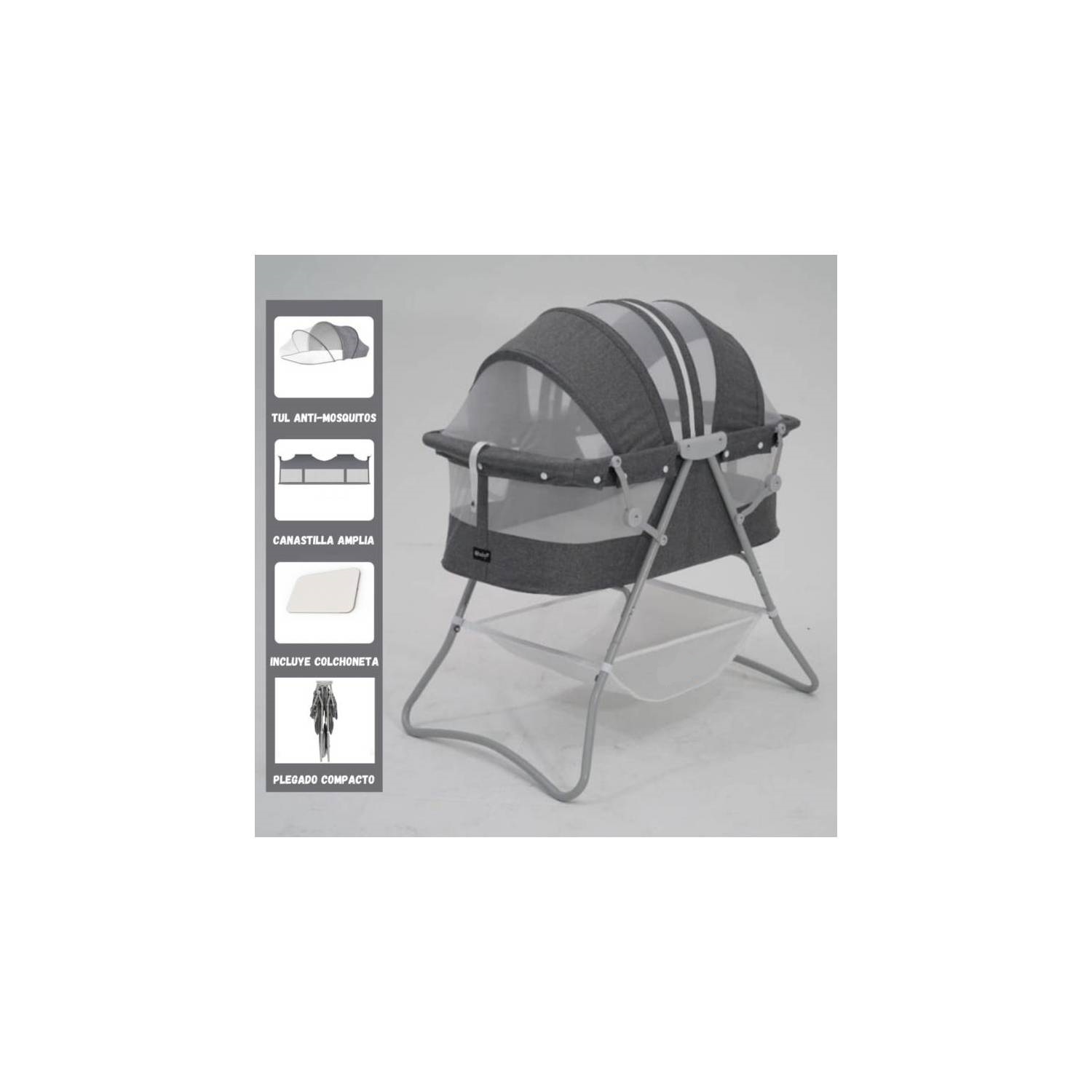 CUNA PORTÁTIL PLEGABLE PARA BEBÉ EBABY DOLLY GRIS - 1