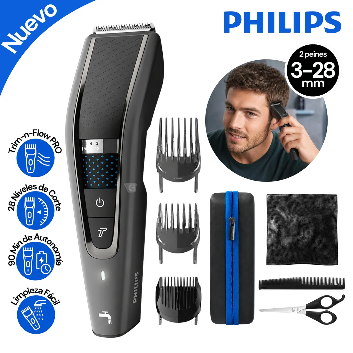 CORTADORA DE CABELLO PHILIPS HAIRCLIPPER SERIES 7000 HC7650_15 - 1