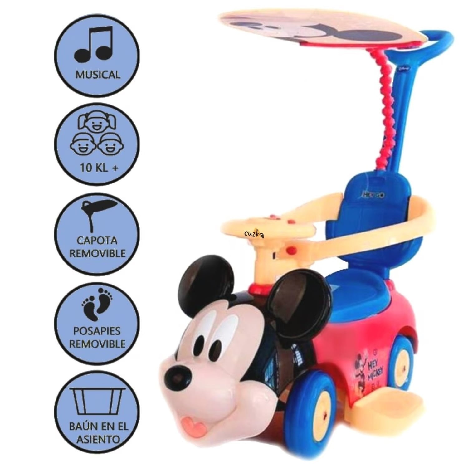 CORREPASILLOS RFK-23 AZUL CON GUIADOR Y SOMBRILLA MICKEY 2 EN 1 DISNEY BLUE - 1