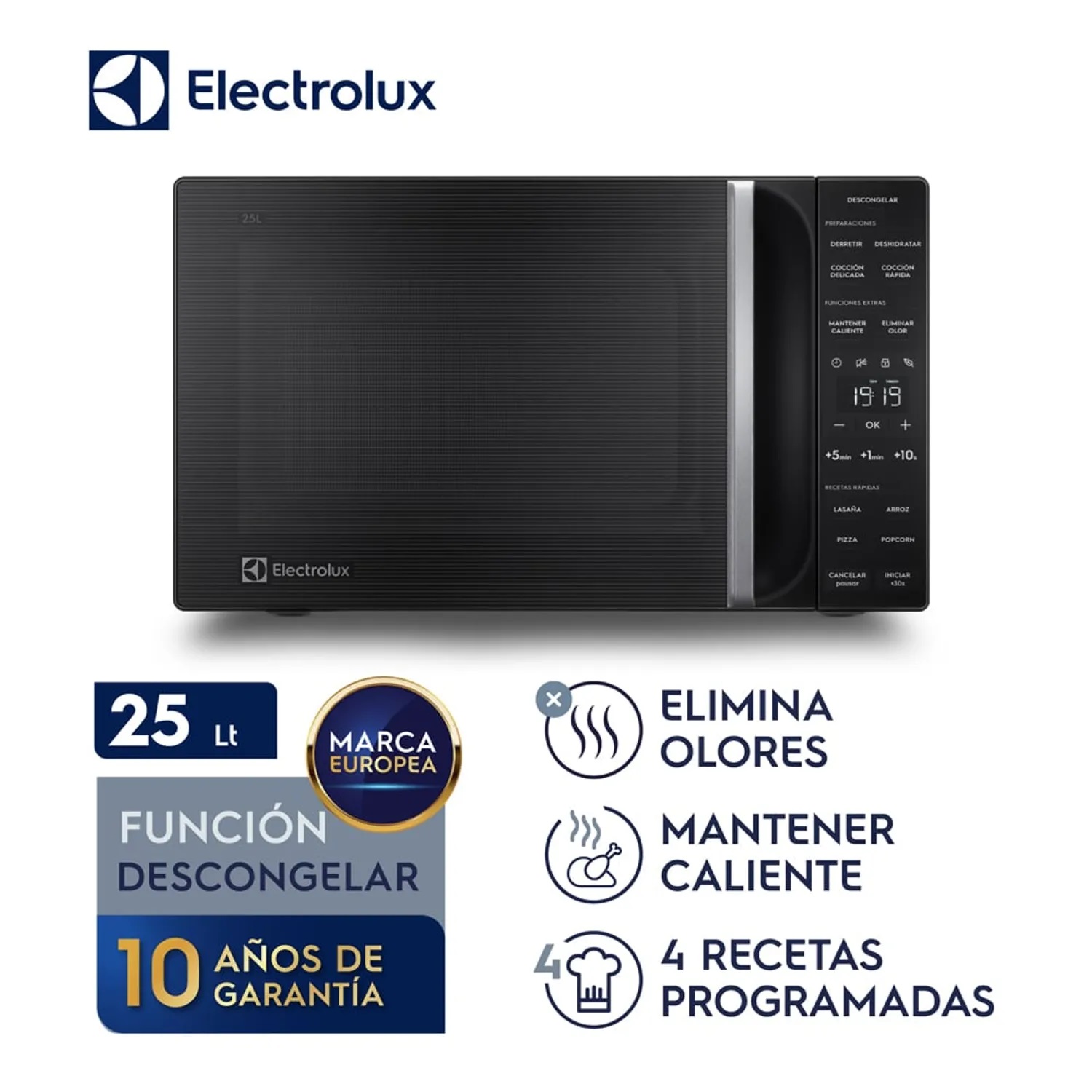 HORNO MICROONDAS FREESTANDING 25LT ELECTROLUX EMDY25S2MXB NEGRO - 1