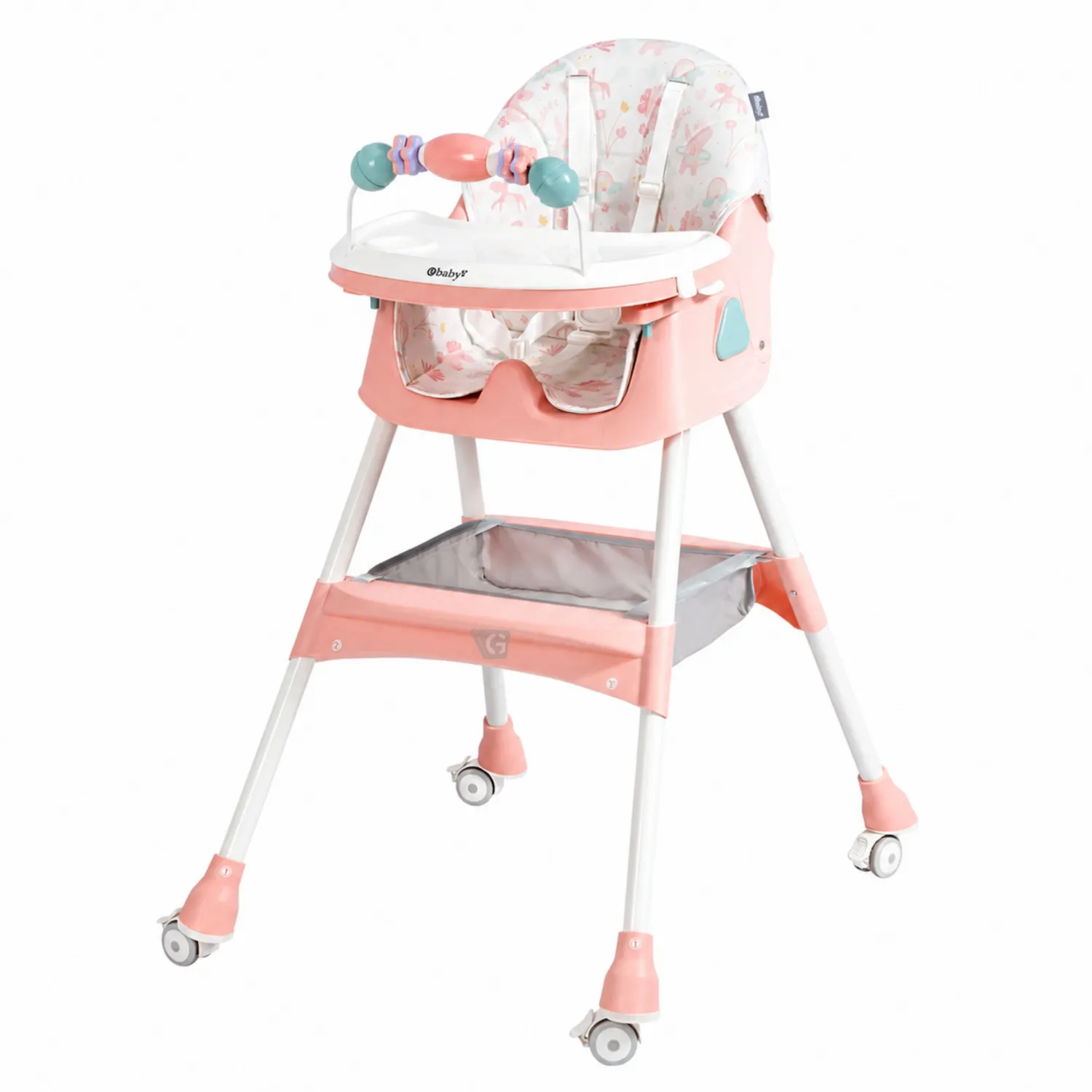 SILLA DE COMER EBABY CON MECEDORA DALI ROSADO 633-1 - 2