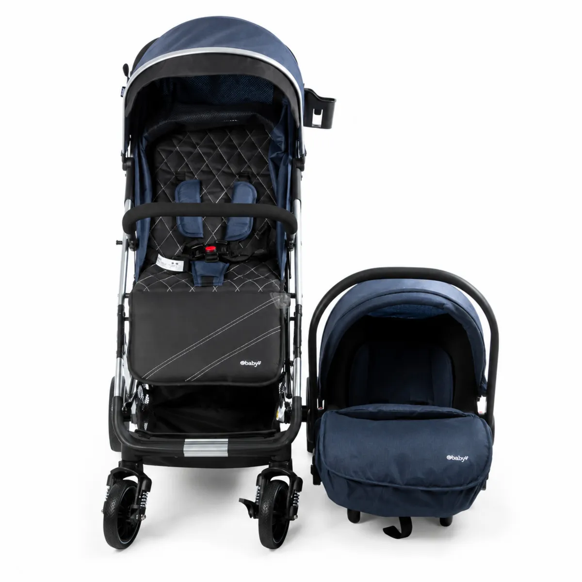 COCHE MALETA CON PORTABEBÉS URBAN WAY EBABY AZUL – EB136 - 2