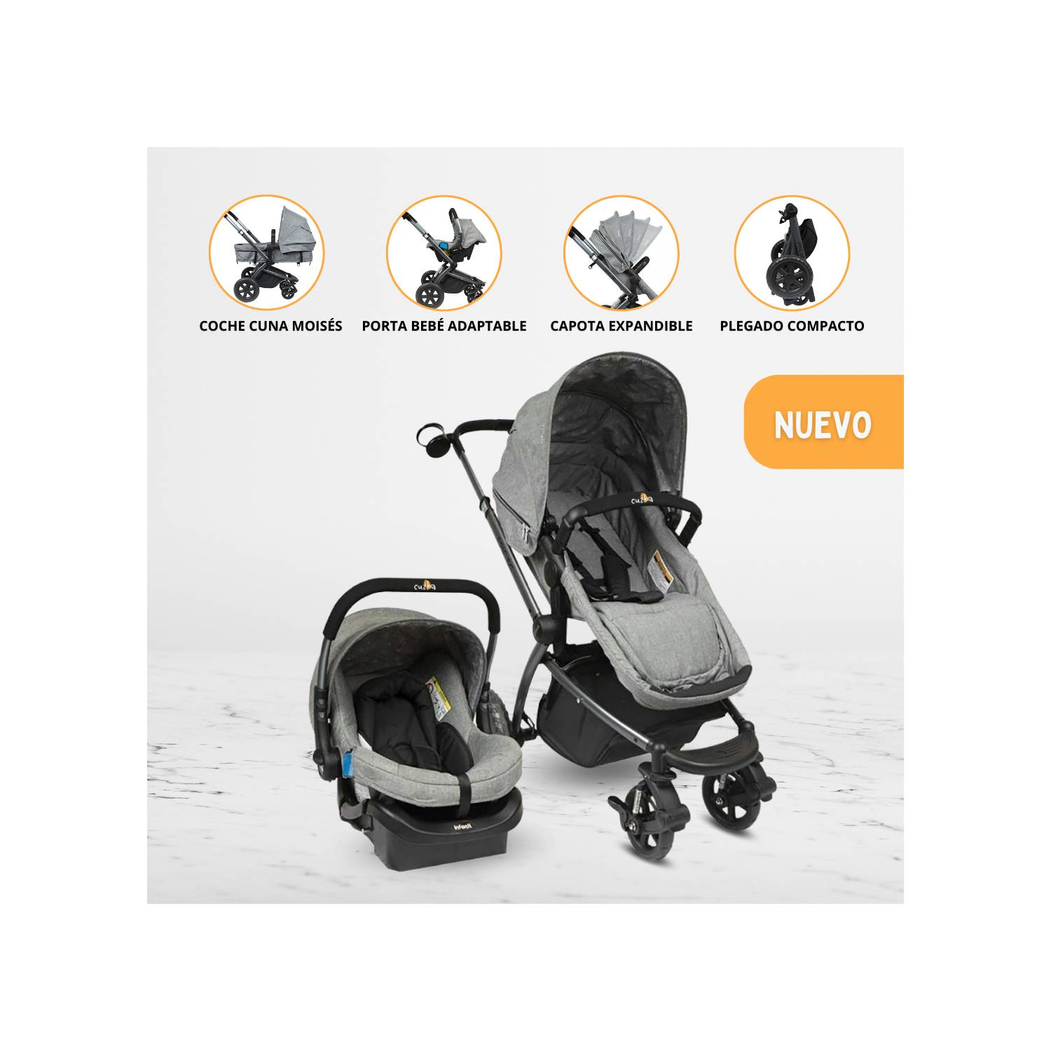 COCHE TRAVEL SYSTEM PARA BEBÉ «EPIC 5G» GREY - 1