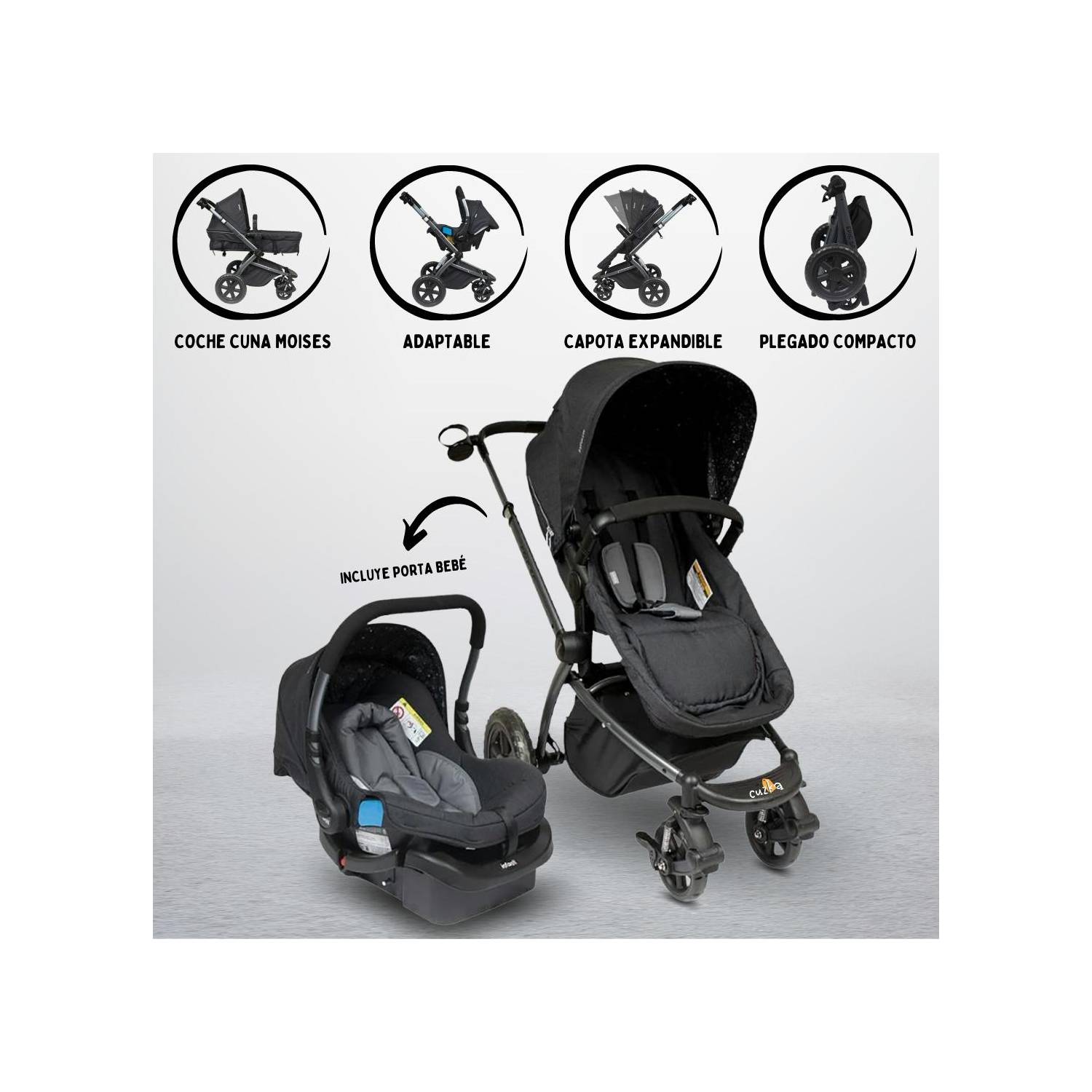 COCHE TRAVEL SYSTEM PARA BEBÉ «EPIC 5G» BLACK - 1