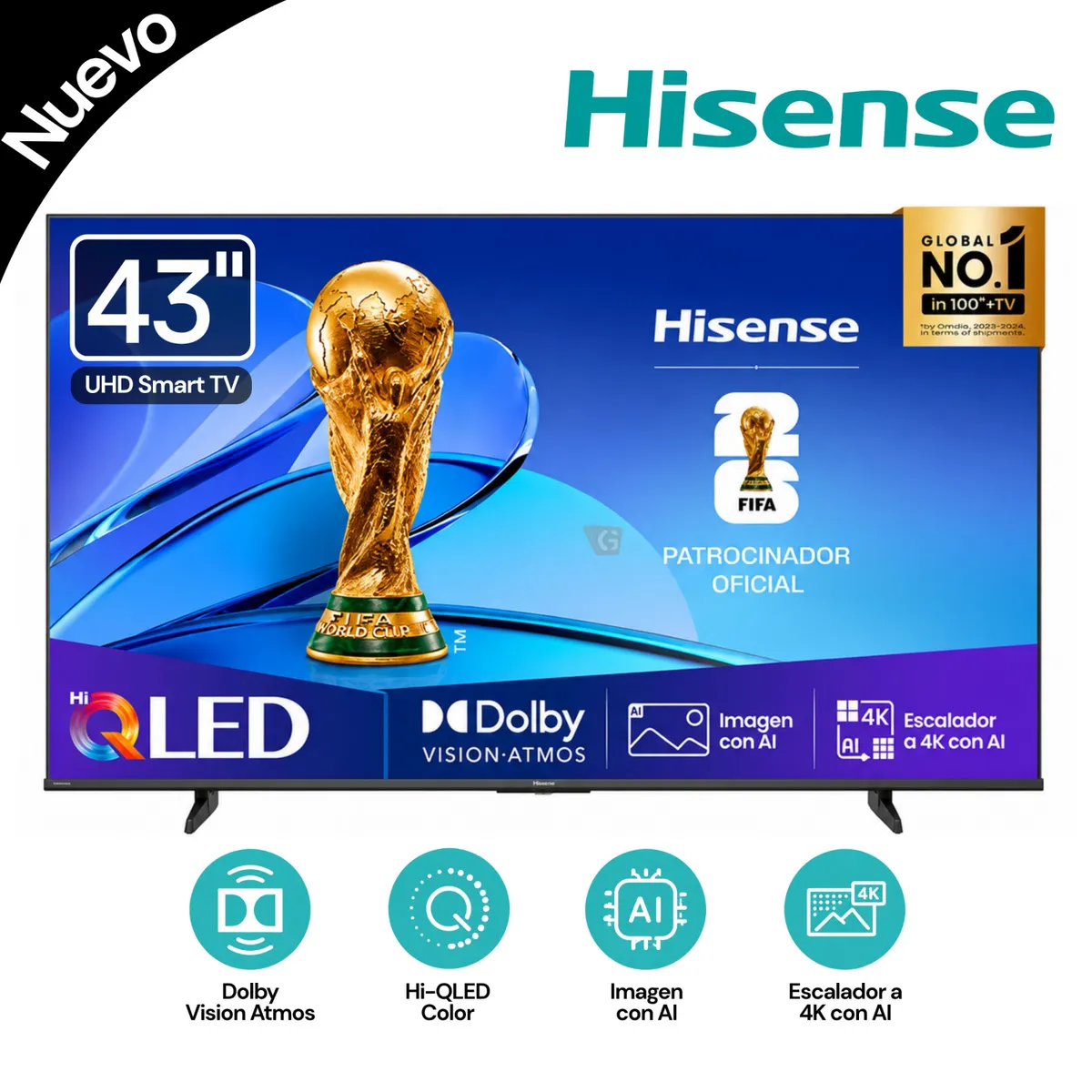 TELEVISOR HISENSE SMART TV 43 QLED 4K UHD 43Q6QV - 1