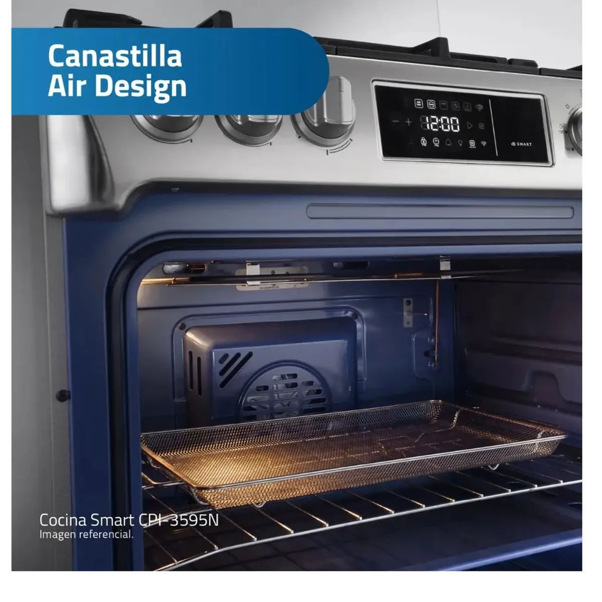COCINA INDURAMA SMART CPI-3595C 30 PULGADAS 5 HORNILLAS CROMA - 3