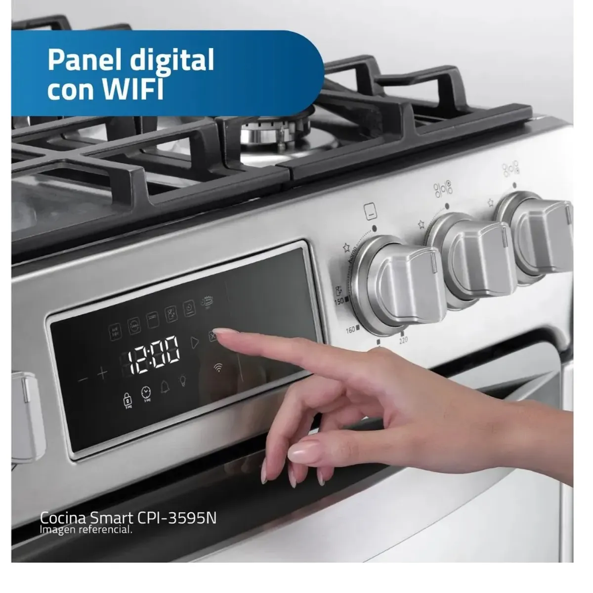 COCINA INDURAMA SMART CPI-3595C 30 PULGADAS 5 HORNILLAS CROMA - 5