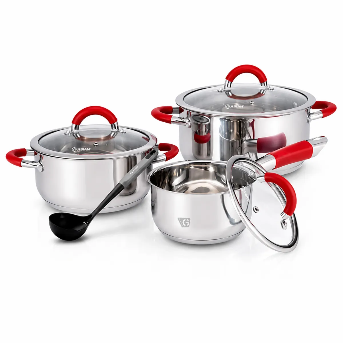 JUEGO DE OLLAS MIRAY JOM-506R 7 PZAS ACERO INOX - 3