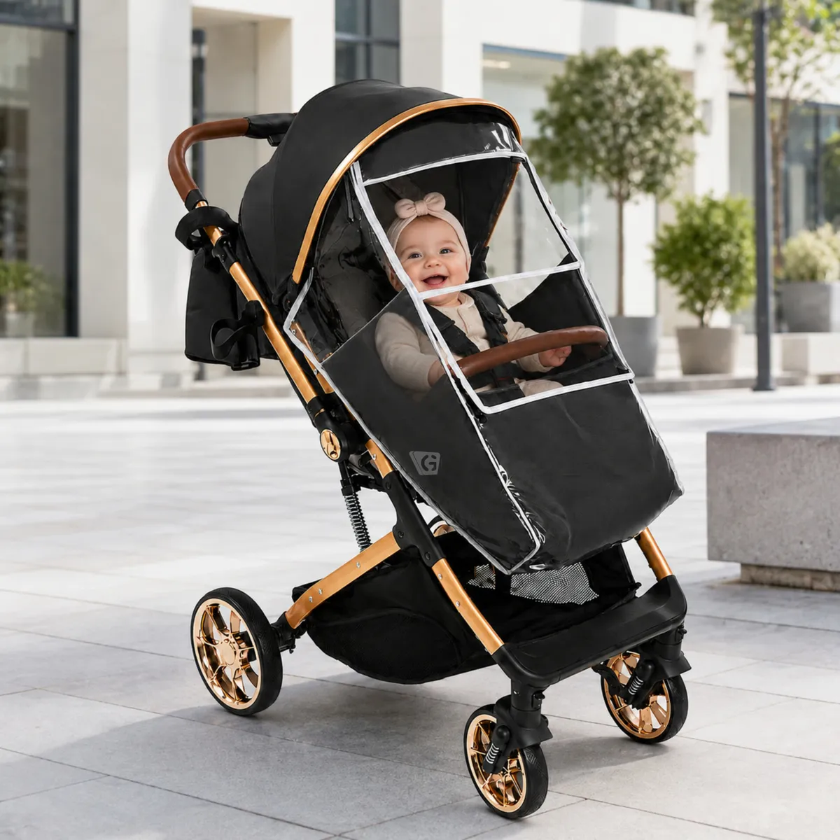 COCHE MALETA EBABY PEGASUS EB176 PARA BEBÉ NEGRO - 6