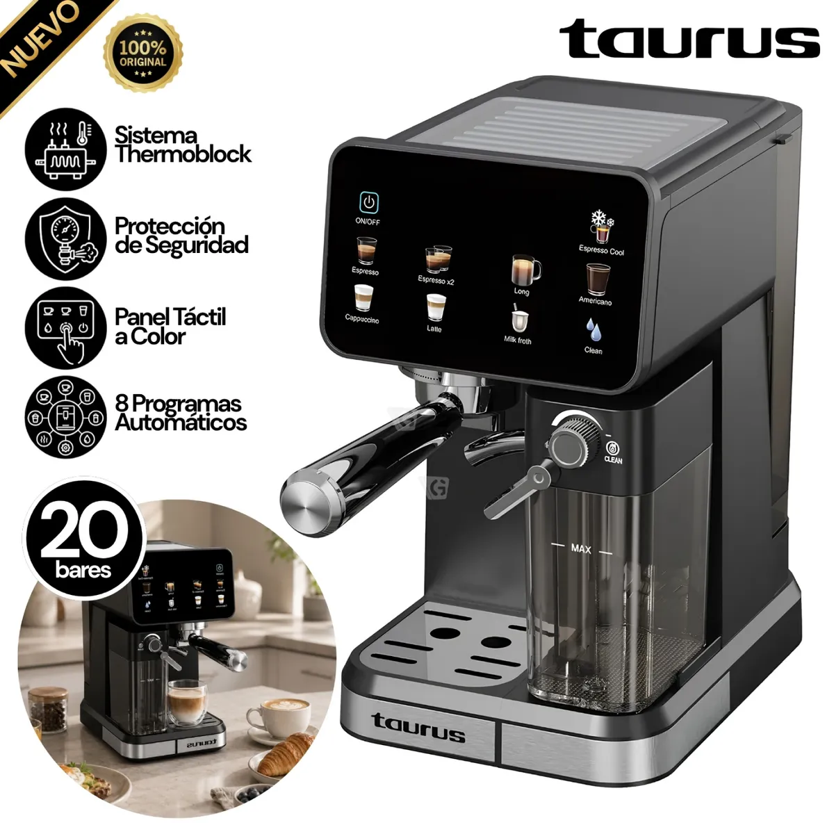 CAFETERA TAURUS ESPRESSO MOD. RÁPIDO 800 - 1