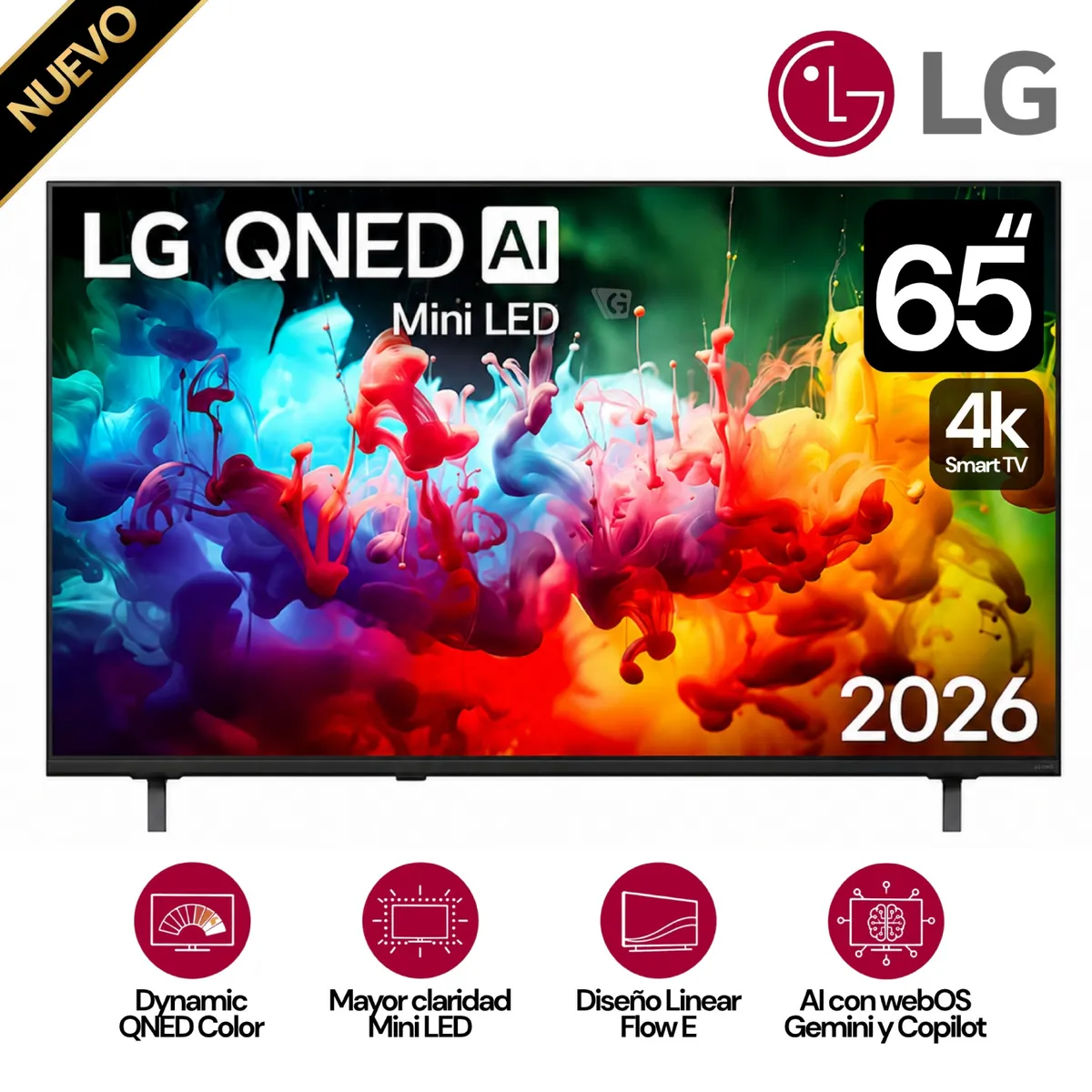 TELEVISOR 65 QNED MINILED 4K SMART TV NEGRO LG 65QNED70BSA - 1