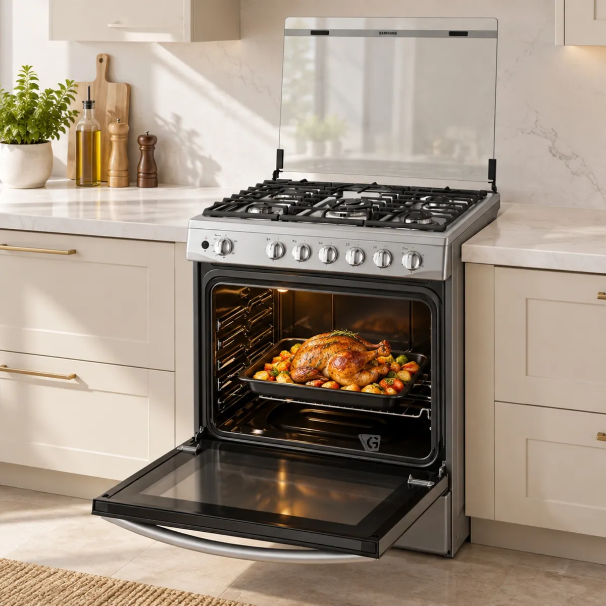 COCINA SAMSUNG A GAS, 5 HORNILLAS MIRROR LOOK NX52T7322PS - 6