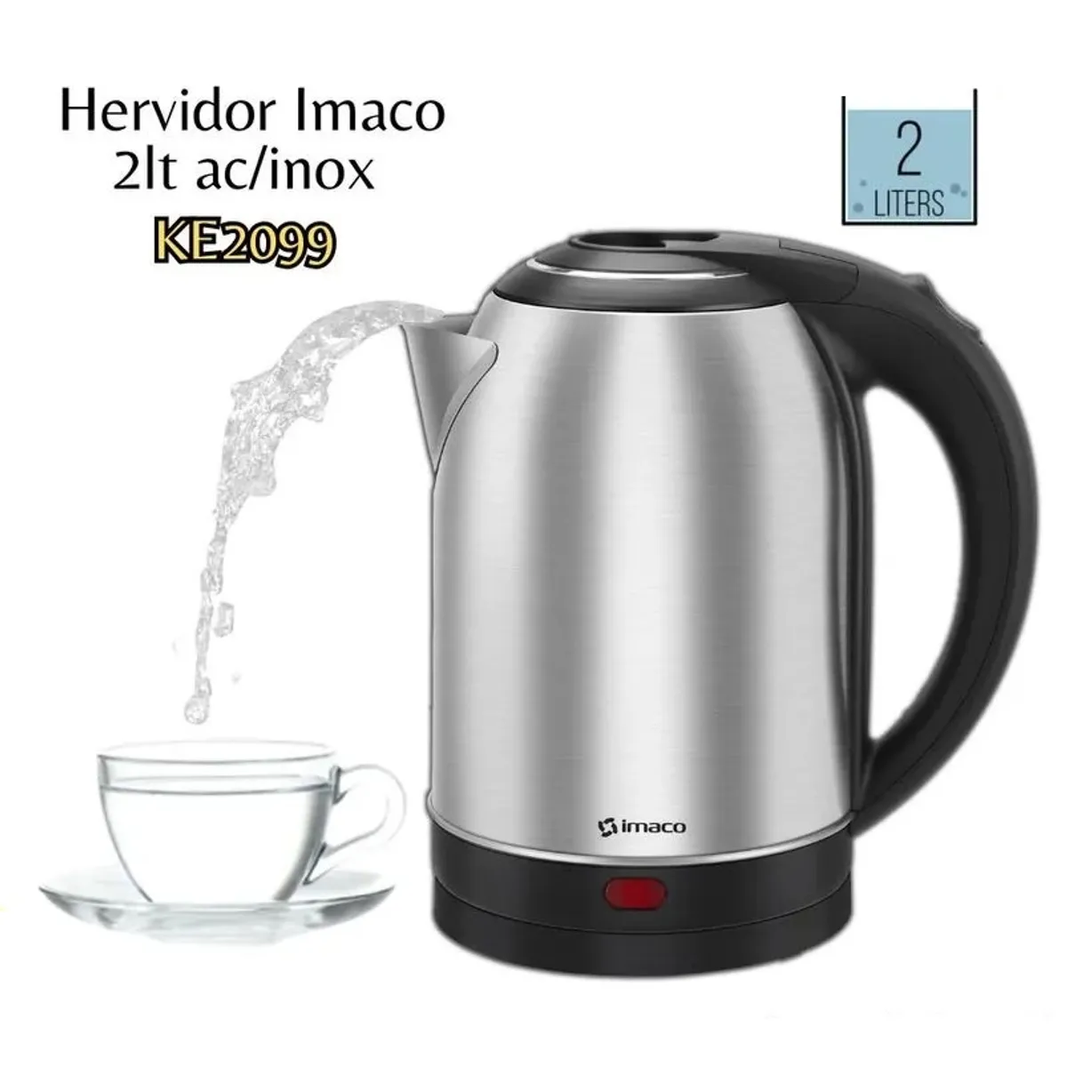 HERVIDOR ELÉCTRICO 2 LITROS AC/INOX KE2099 IMACO - 1