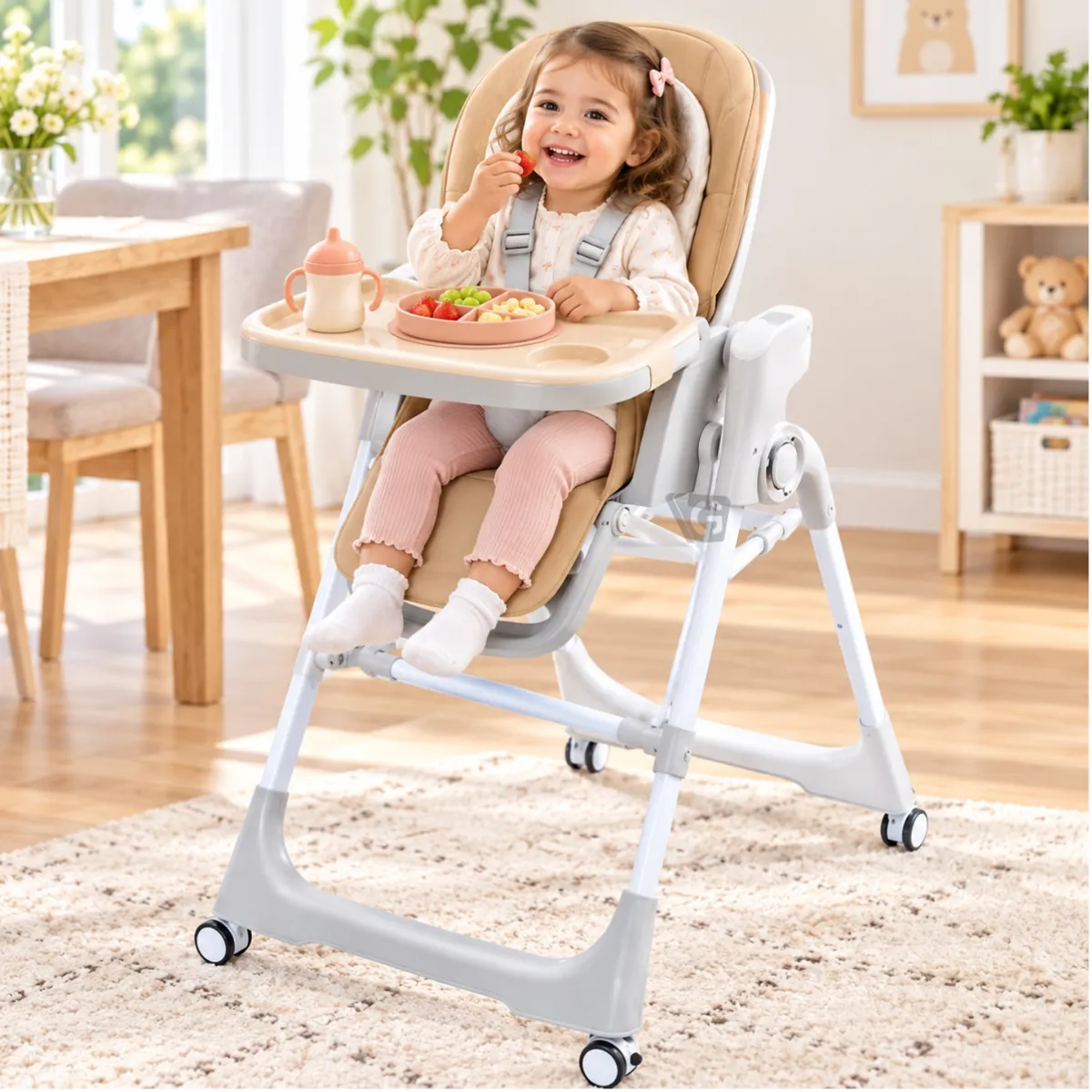 SILLA DE COMER ELÉCTRICA MULTIFUNCIONAL VITA (CÓD. EB644) - EBABY BEIGE - 5
