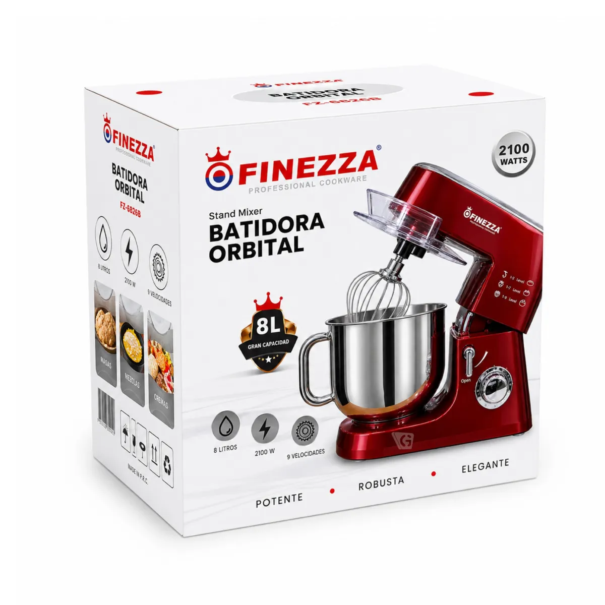 BATIDORA ELÉCTRICA FINEZZA 2100W 8.0L FZ-6826B - 4