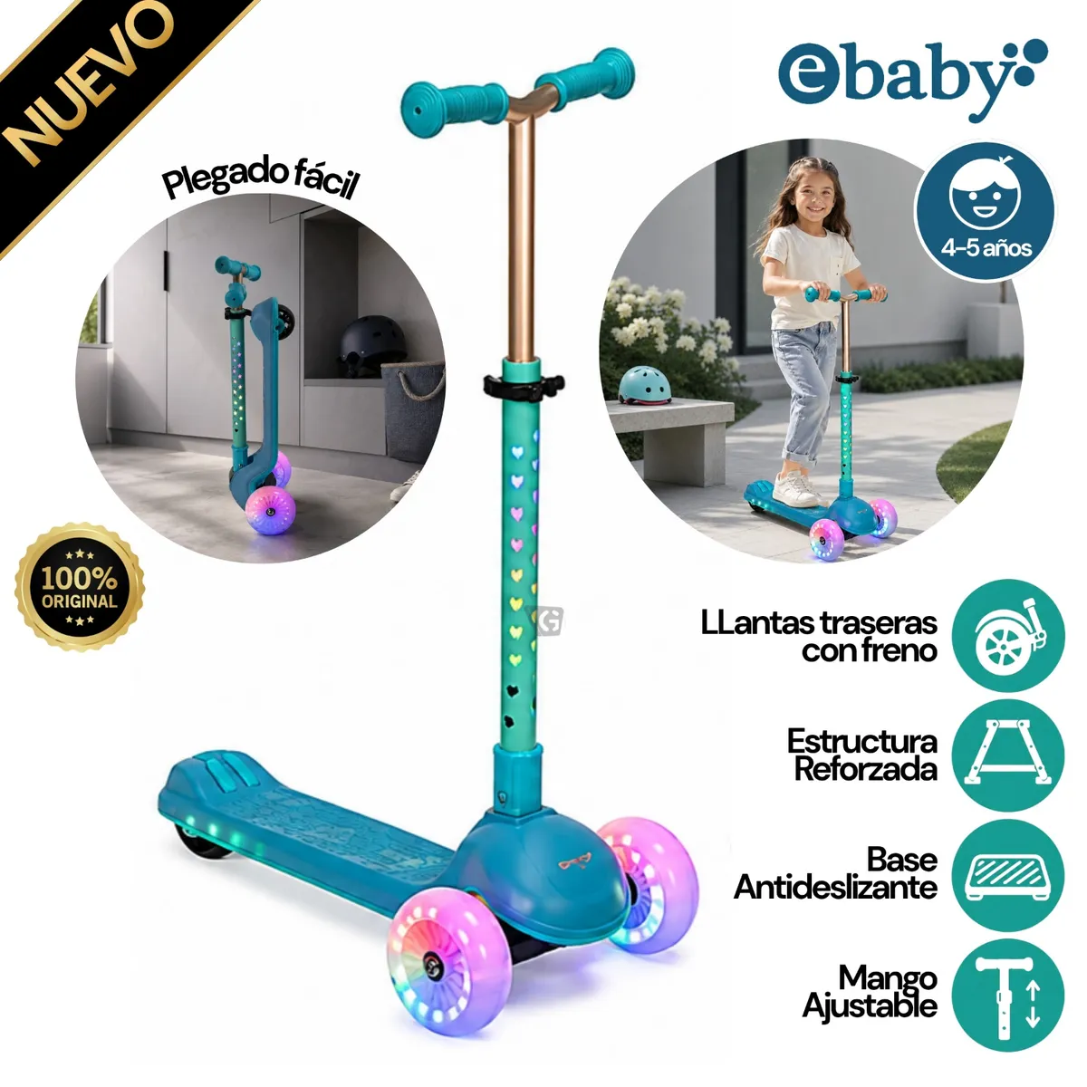 SCOOTER PARA NIÑO EBABY VERDEEB872 - 1