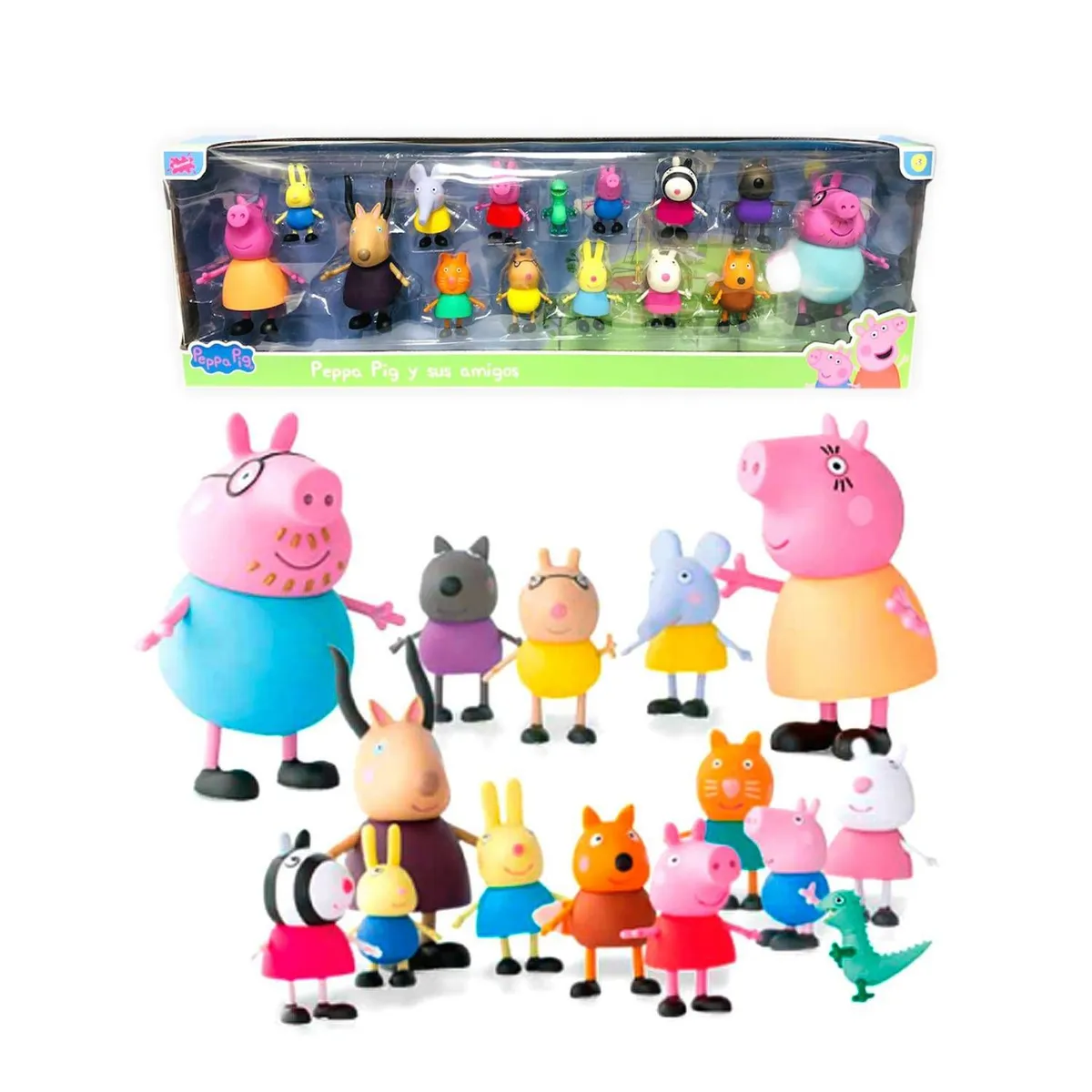 SET DE PEPPA PIG 15 PERSONAJES FAMILIA Y AMIGOS - 1