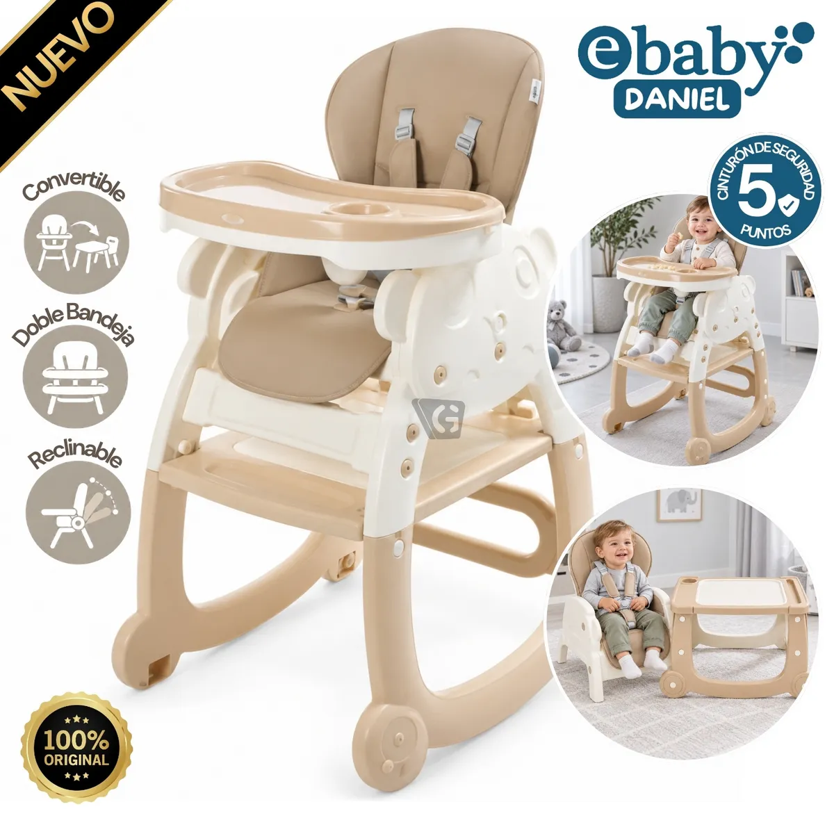 SILLA DE COMER EBABY DANIEL EB646 BEIGE - 1
